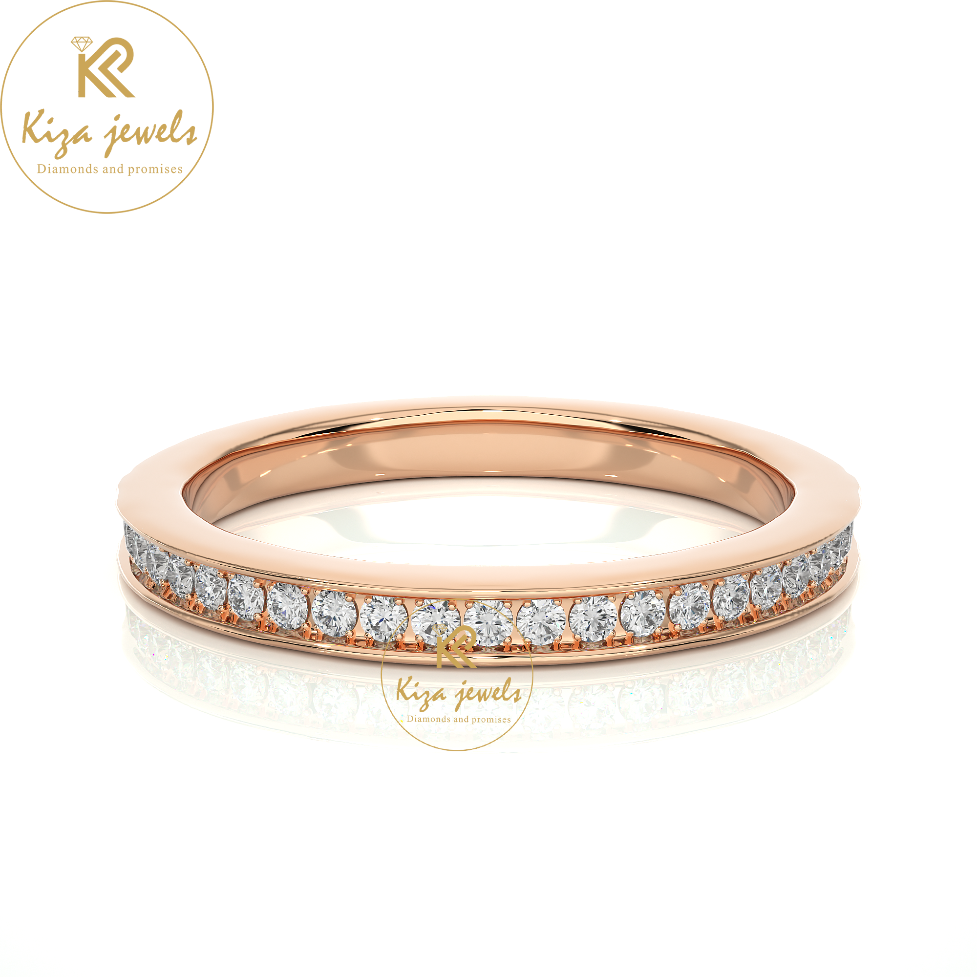 0.19 TDW Round Cut Women's Diamond Band Ring