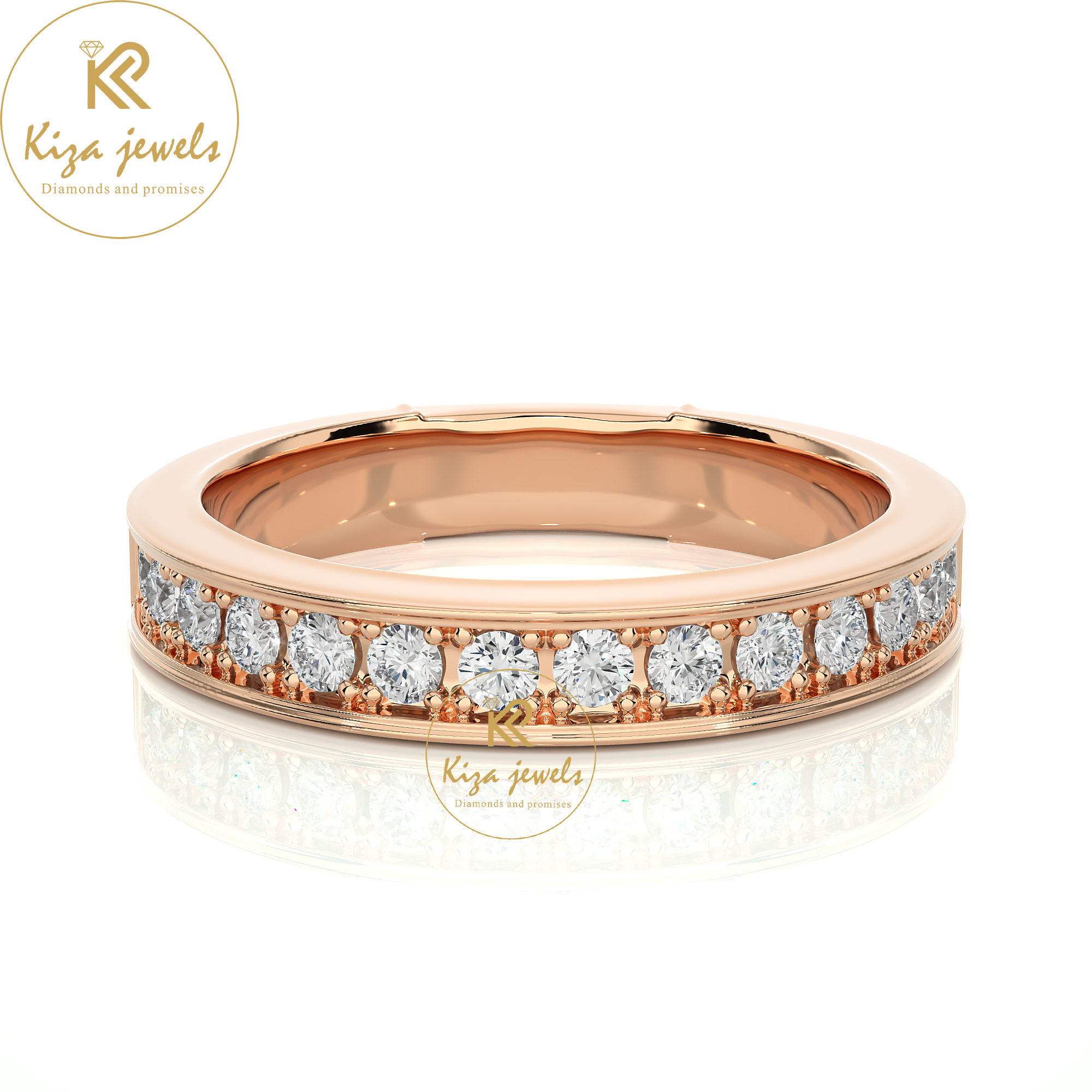 0.49 TDW Round Cut Women's Diamond Band Ring