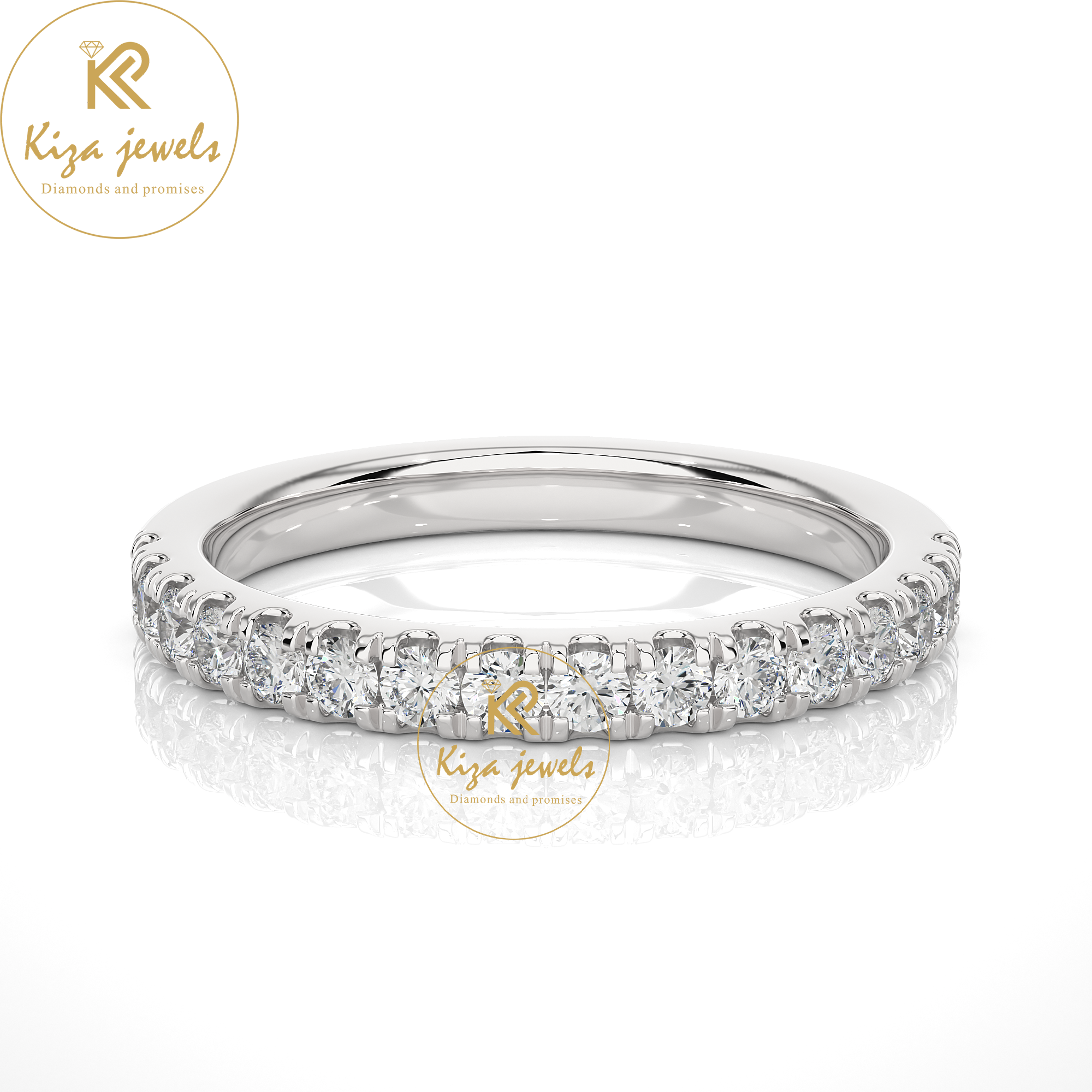 0.56 TDW Round Cut Women's Diamond Band Ring