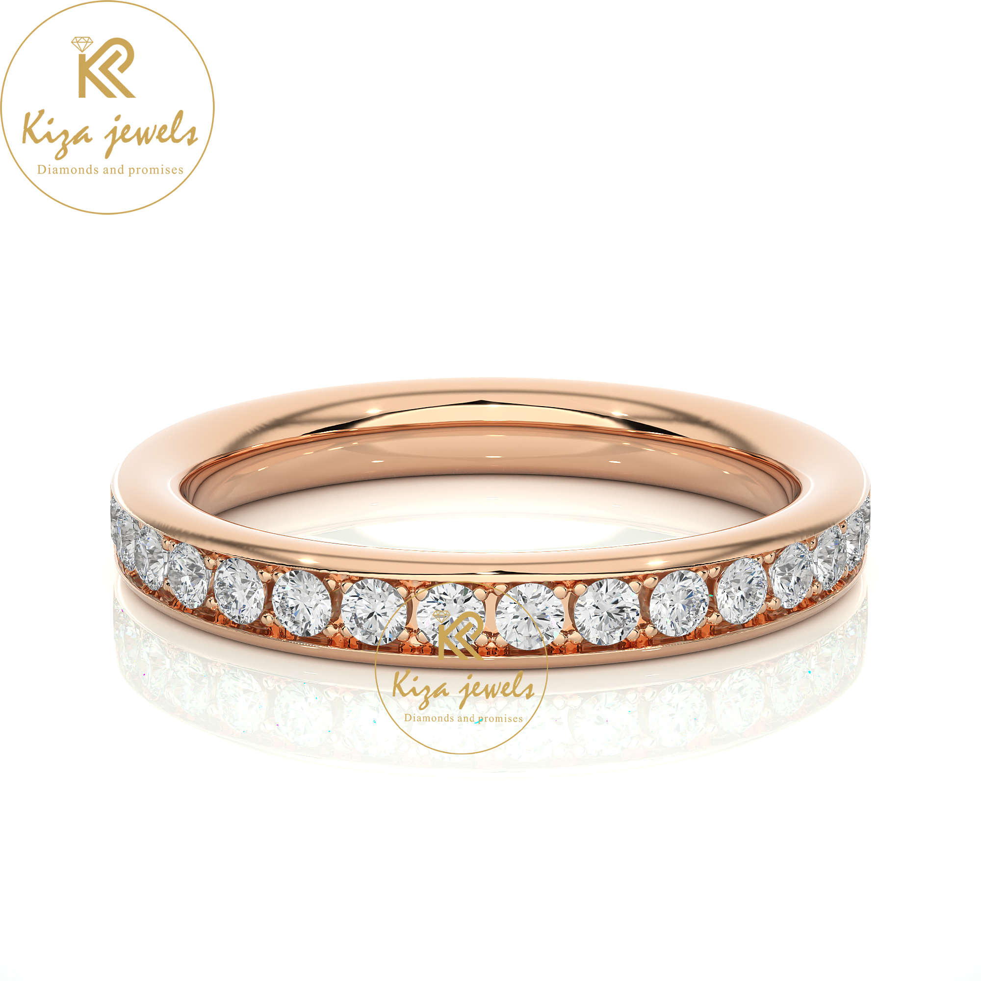 0.35 TDW Round Cut Women's Diamond Band Ring