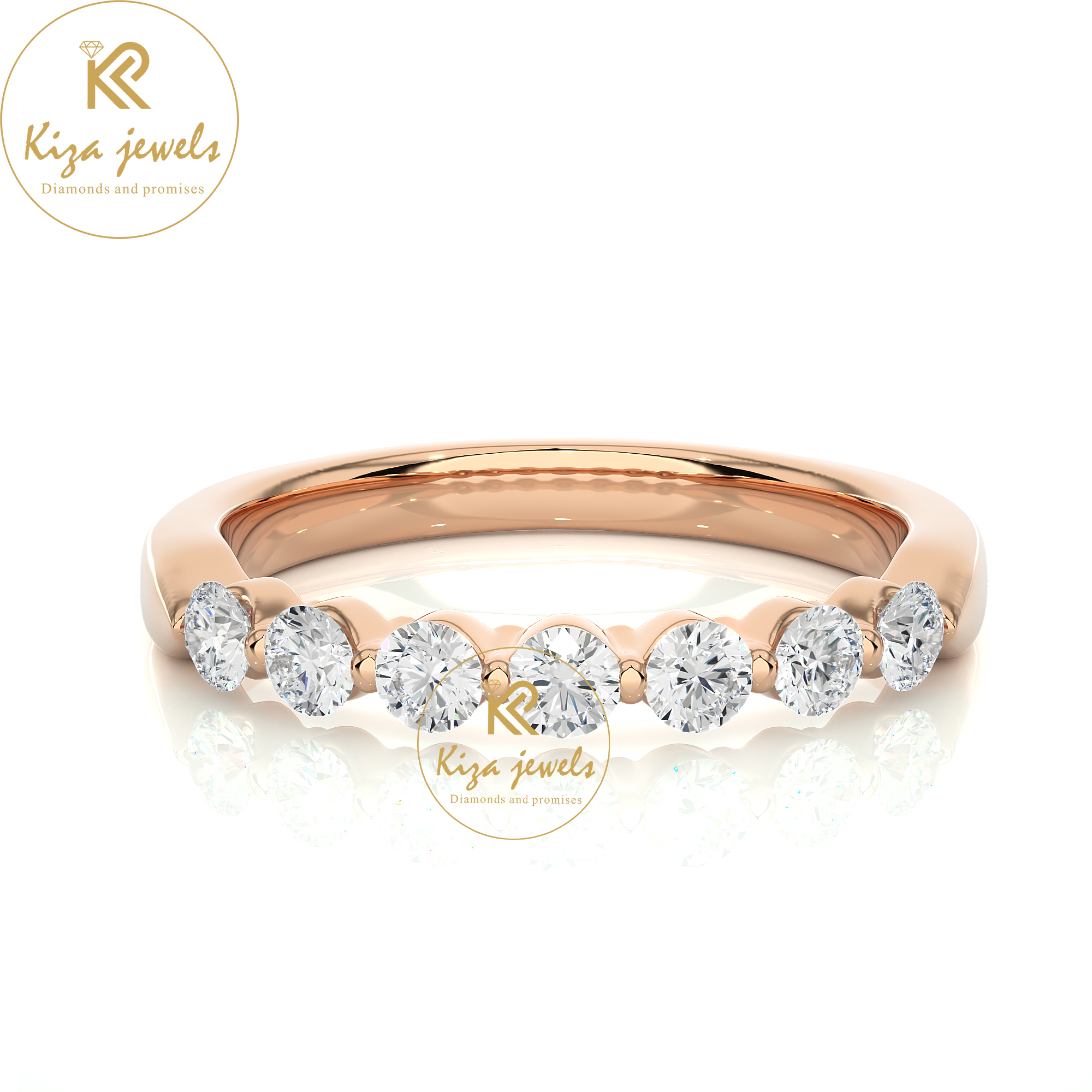 0.52 TDW Round Cut Women's Diamond Band Ring