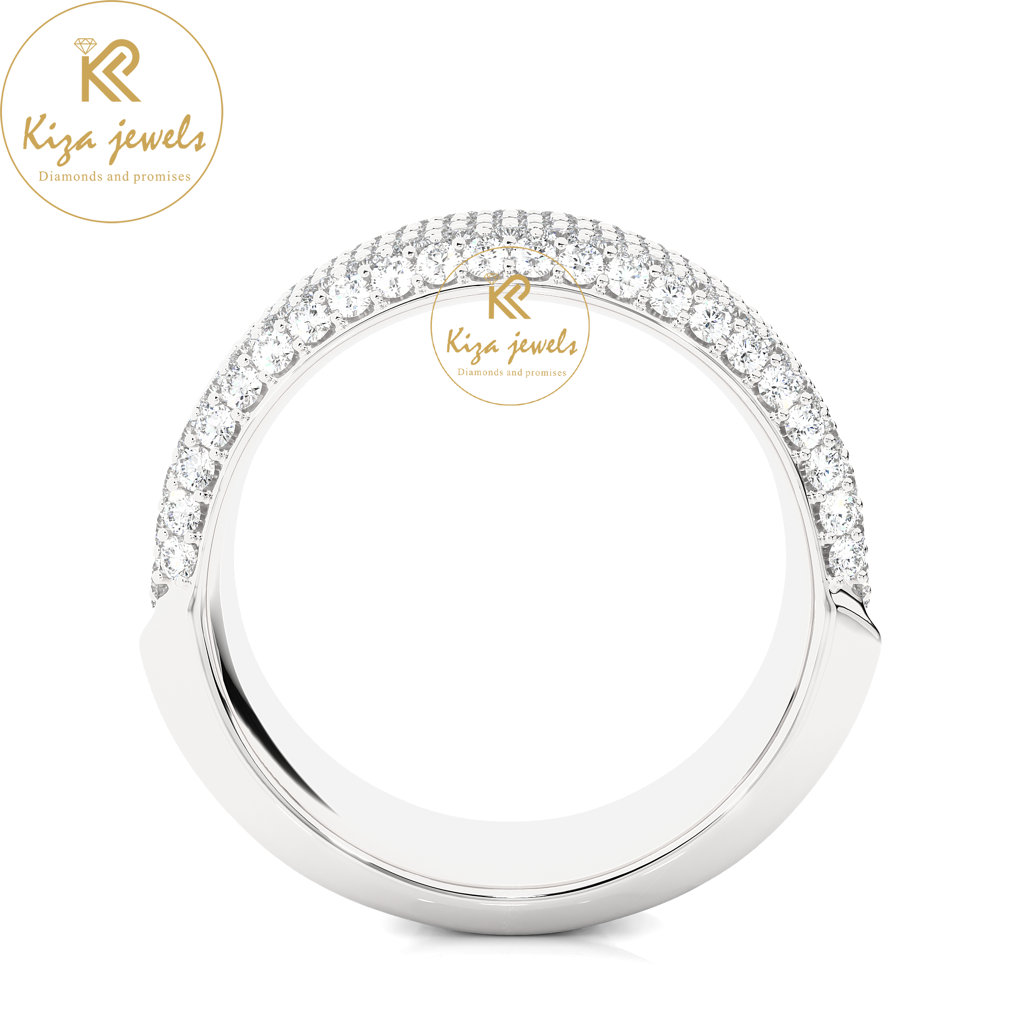 1.93 TDW Round Cut Diamond Band Ring