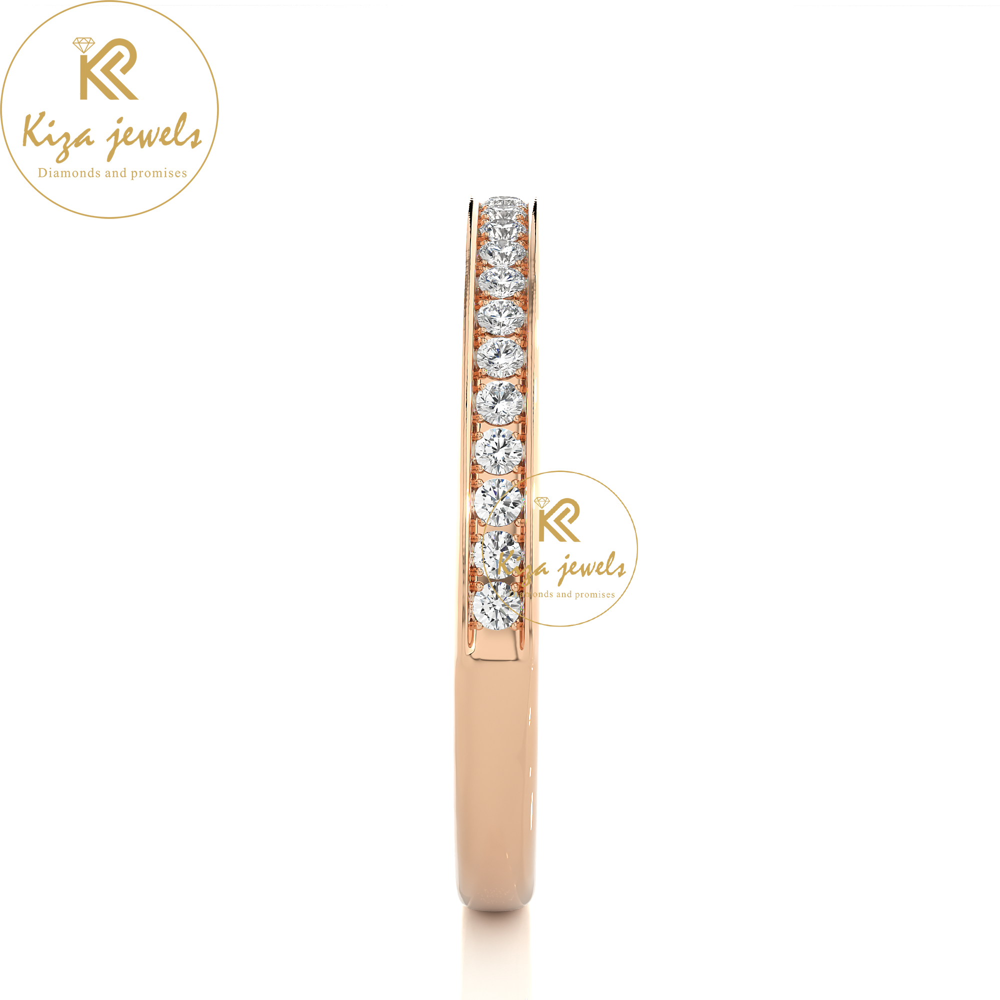 0.19 TDW Round Cut Women's Diamond Band Ring