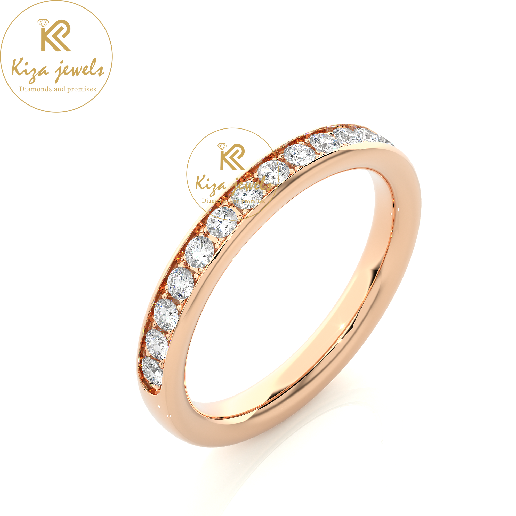 0.35 TDW Round Cut Women's Diamond Band Ring