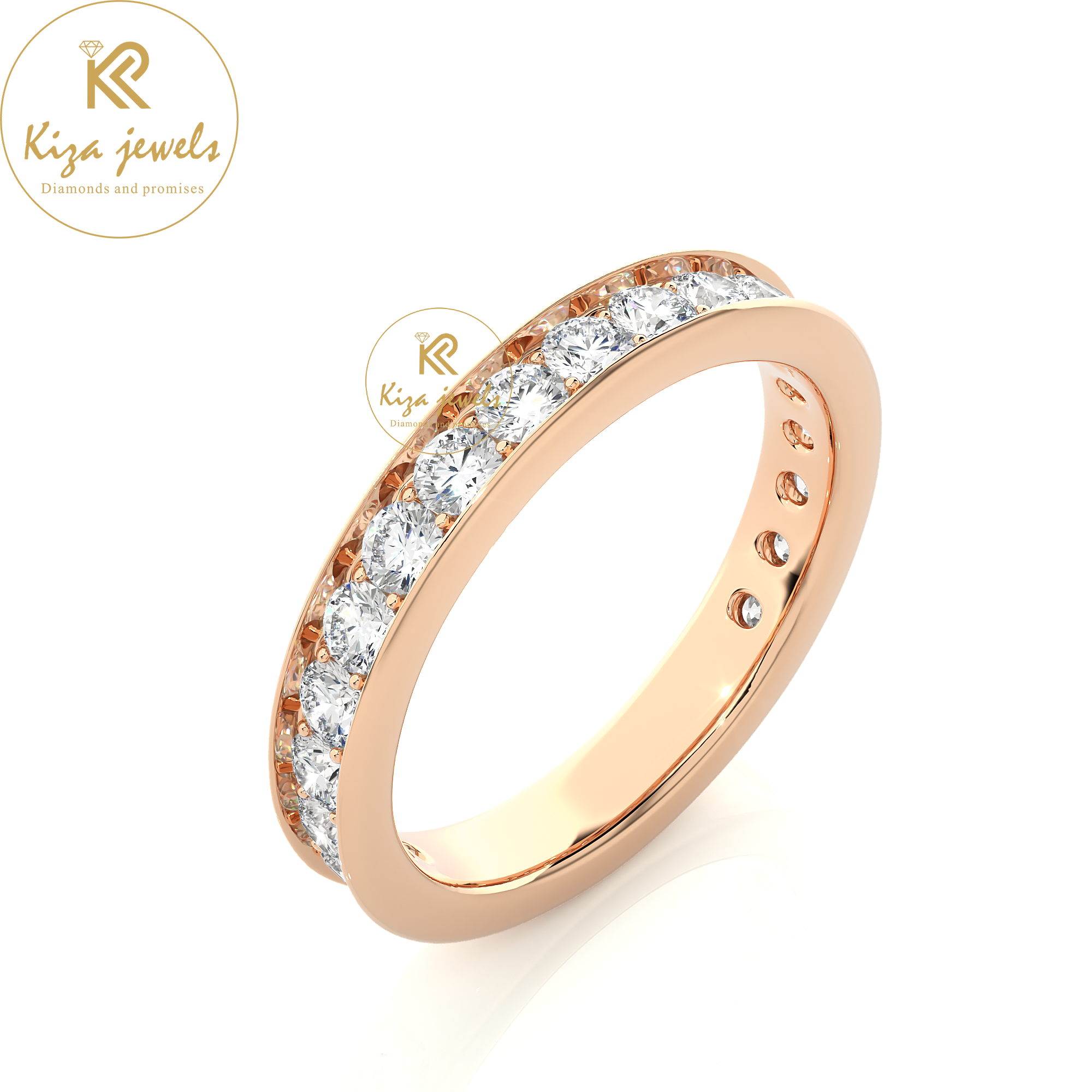 1.12 TDW Round Cut Women's Diamond Band Ring