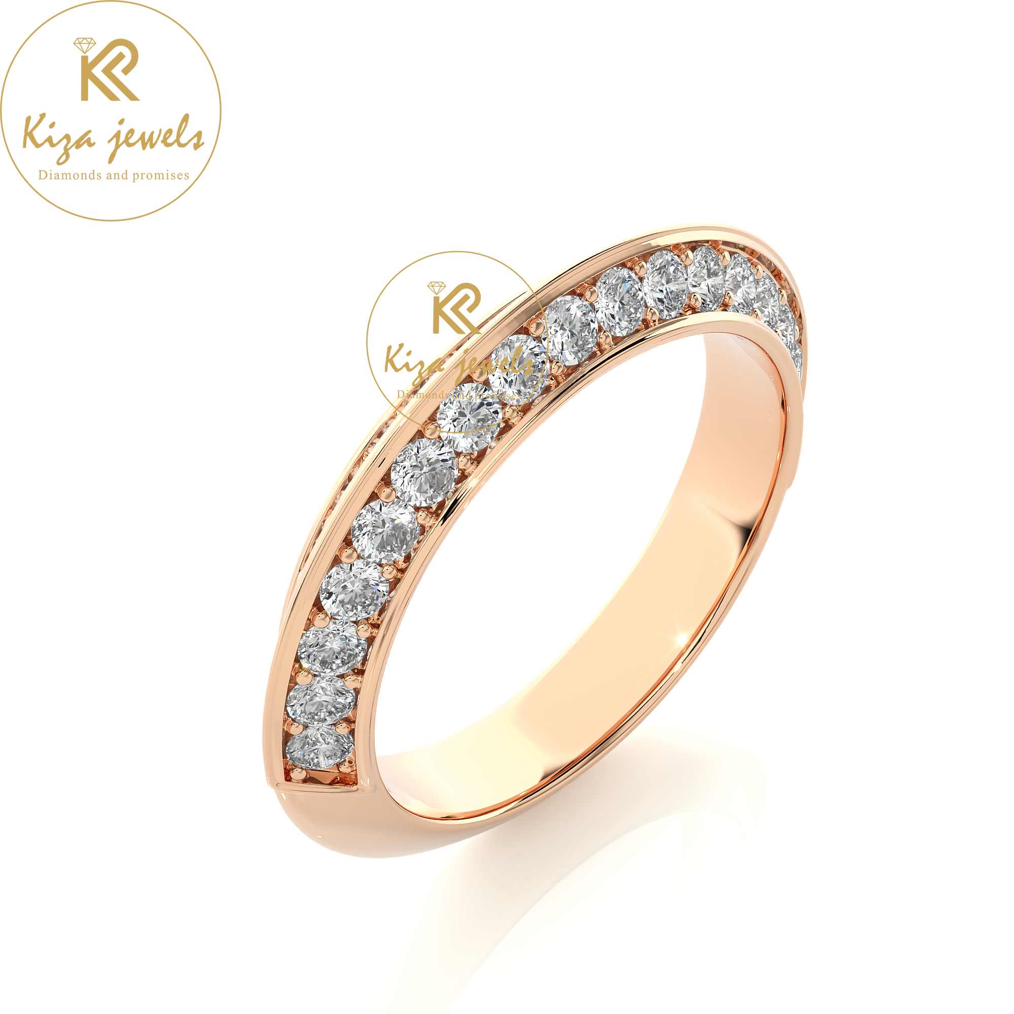 1.02 TDW Round Cut Women's Diamond Band Ring