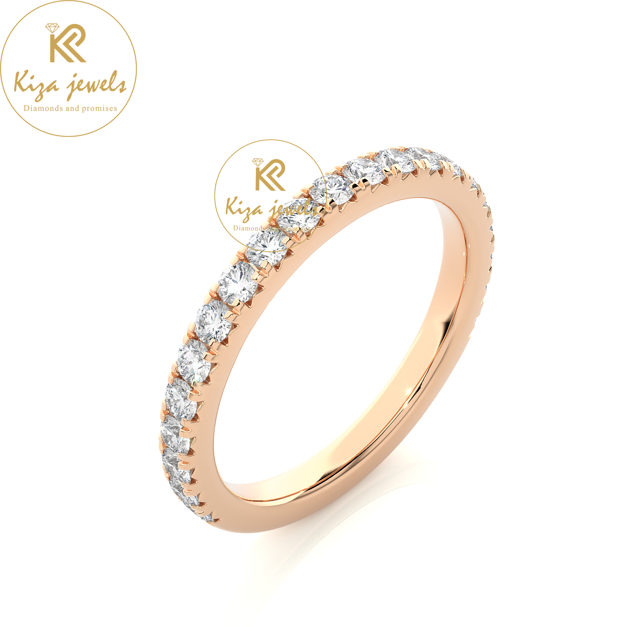 0.73 TDW Round Cut Women's Diamond Band Ring