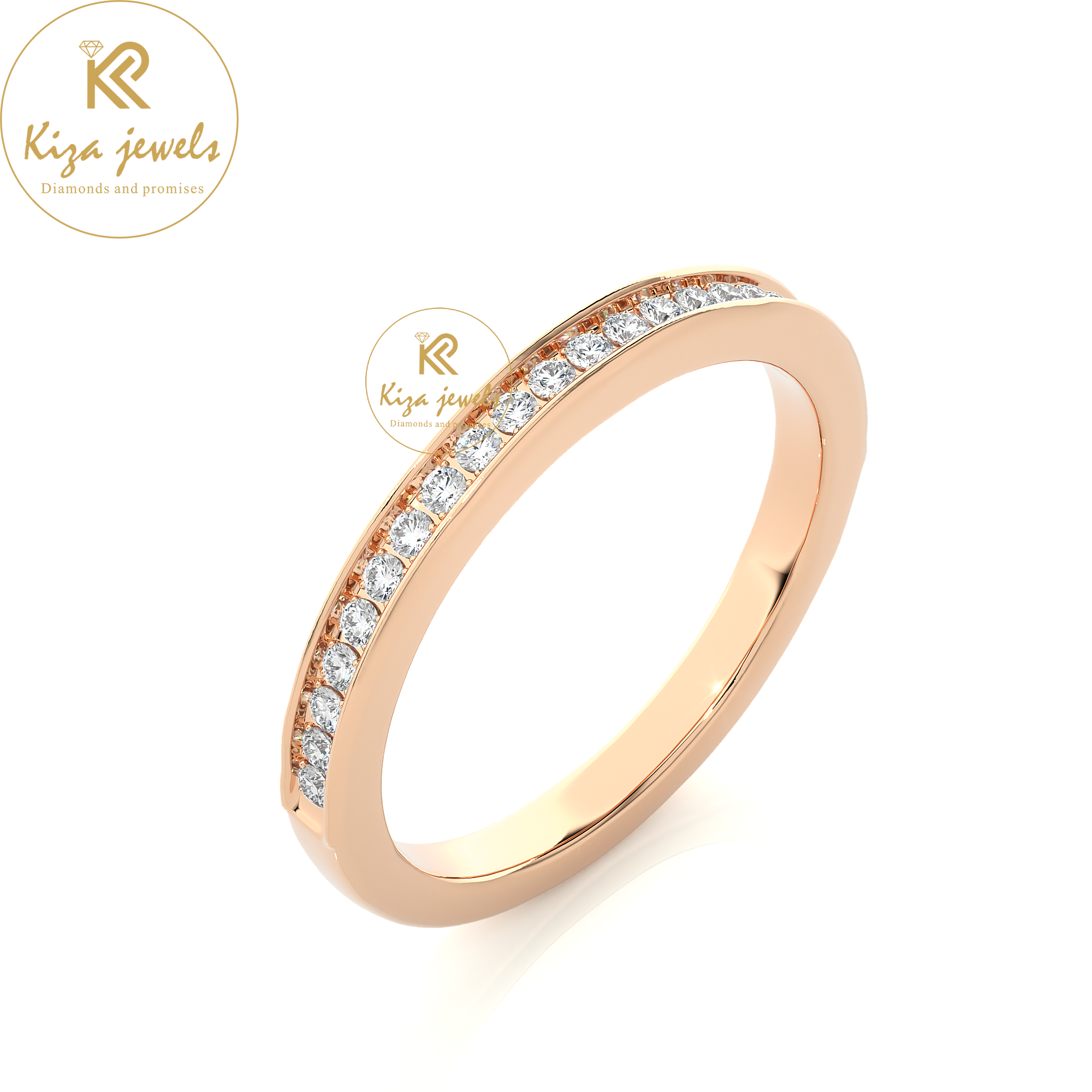 0.19 TDW Round Cut Women's Diamond Band Ring