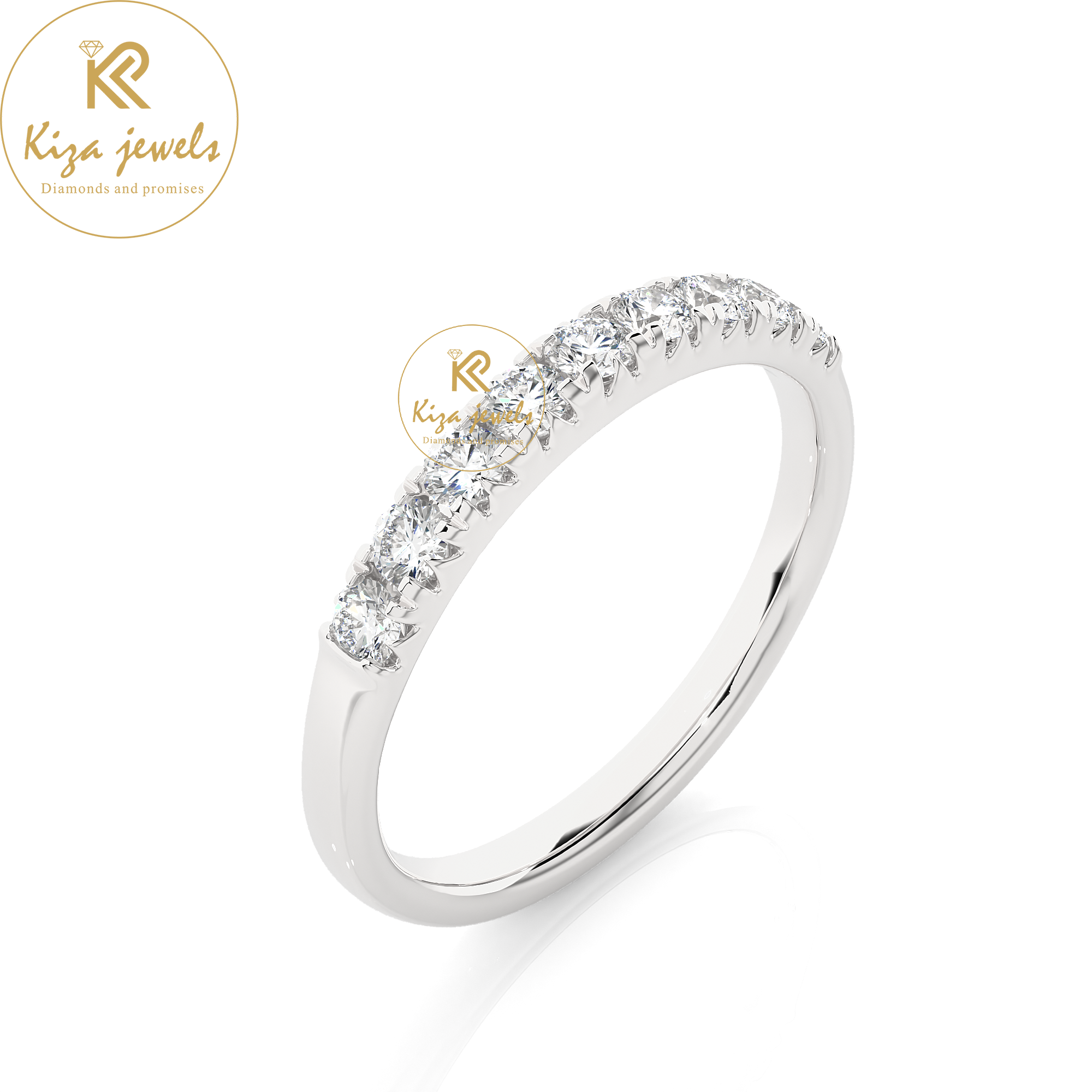 0.47 TDW Round Cut Women's Diamond Band Ring