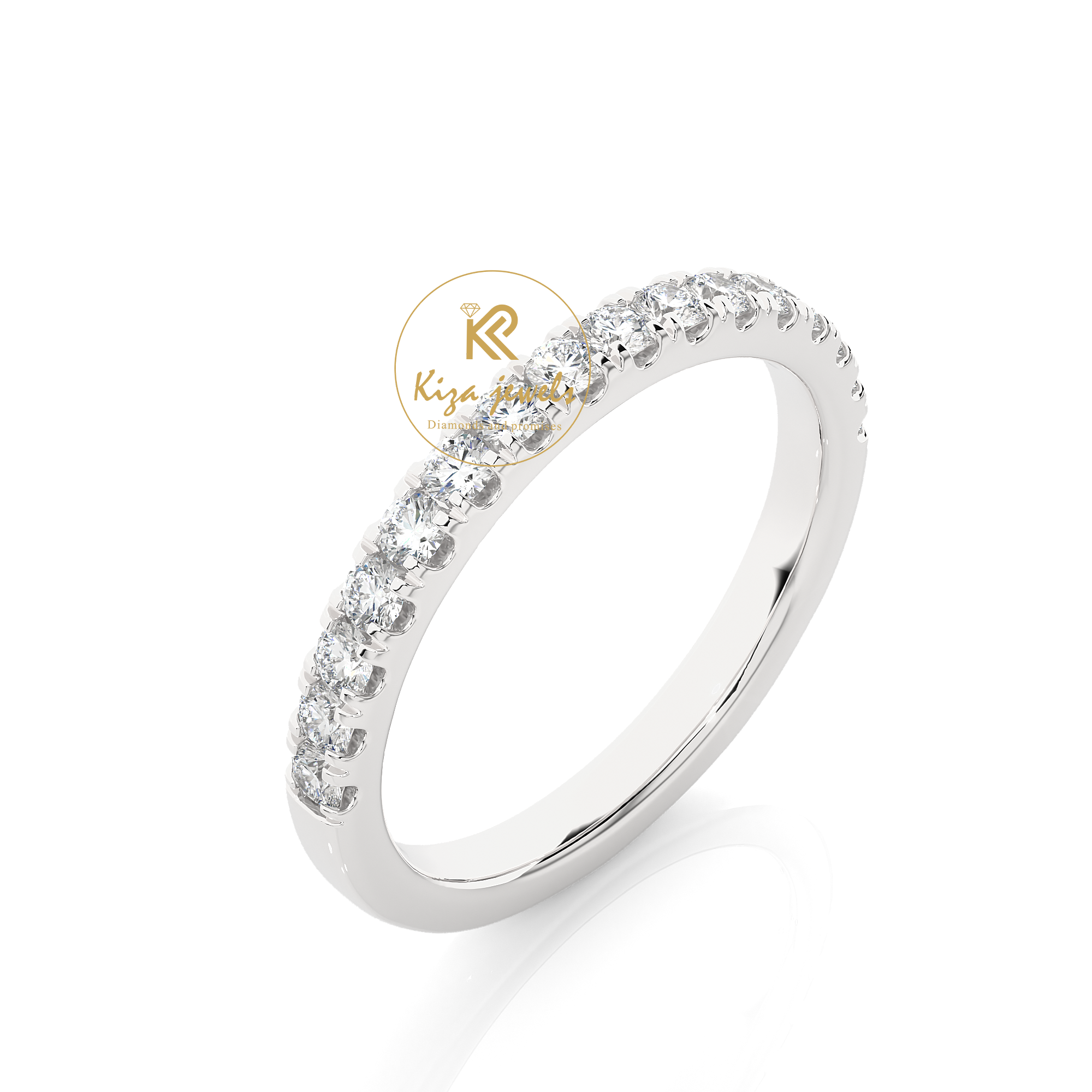 0.56 TDW Round Cut Women's Diamond Band Ring