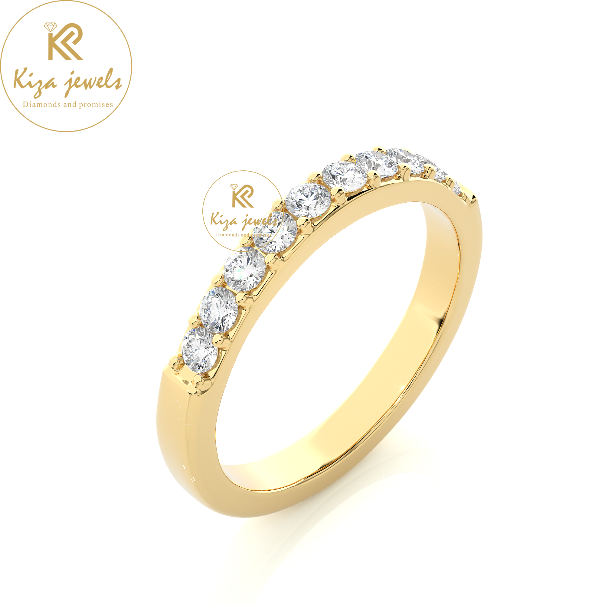 0.40 TDW Round Cut Women's Diamond Band Ring