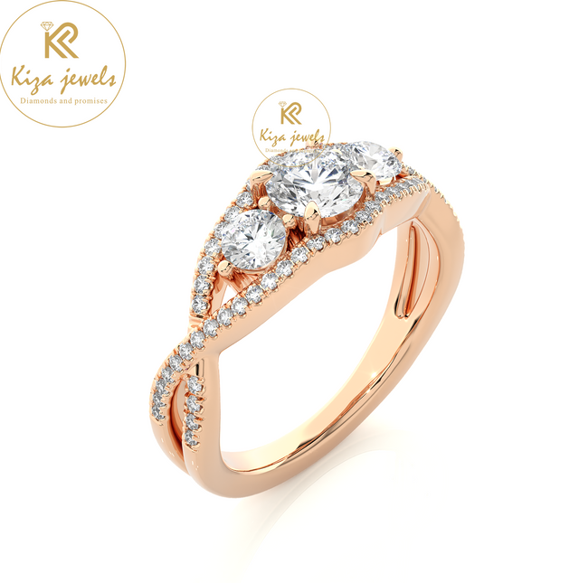 1.07 TDW Round Cut Women's Engagement Diamond Ring