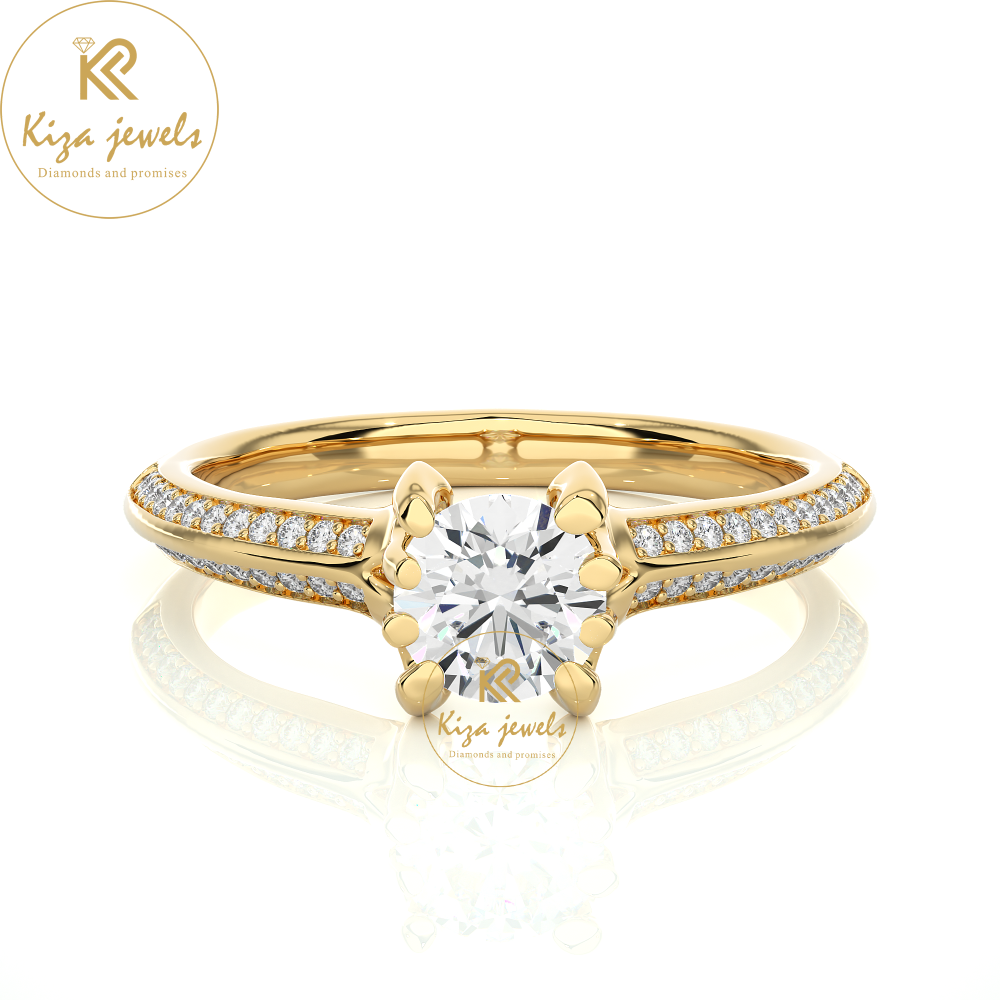 0.86 TDW Round Cut Women's Engagement Diamond Ring