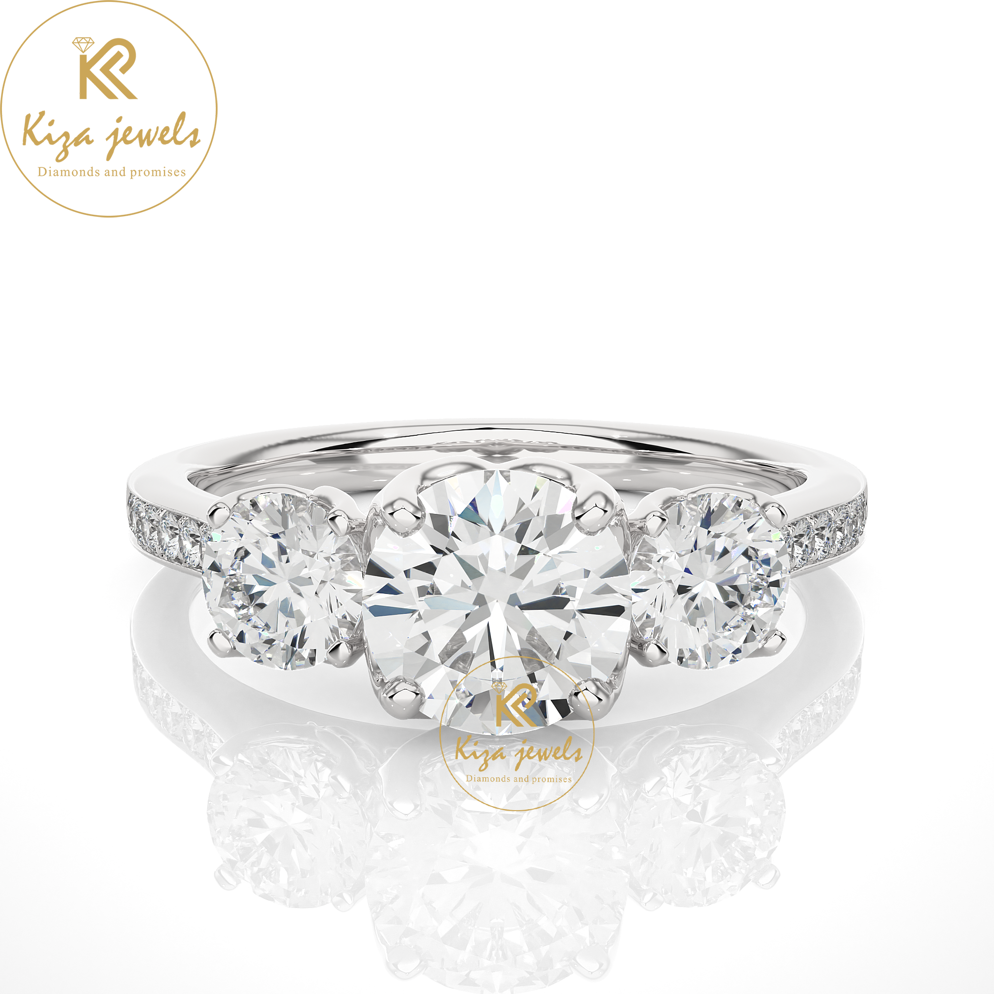 1.80 TDW Round Cut Women's Engagement Diamond Ring