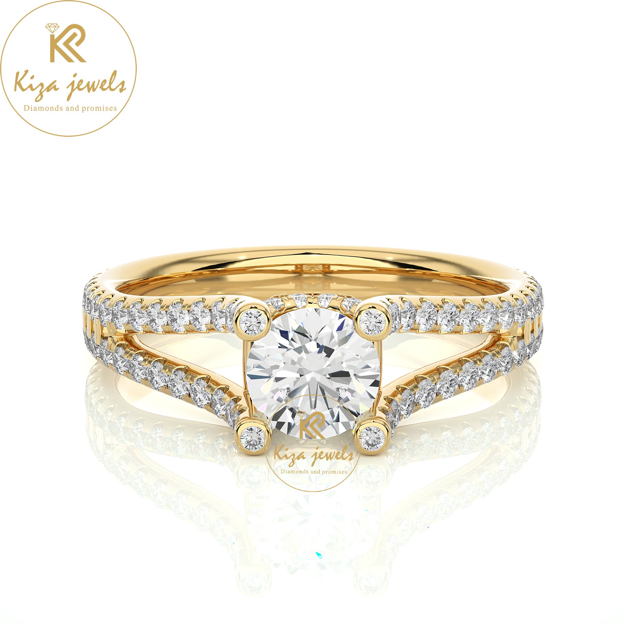 1.08 TDW Round Cut Women's Engagement Diamond Ring