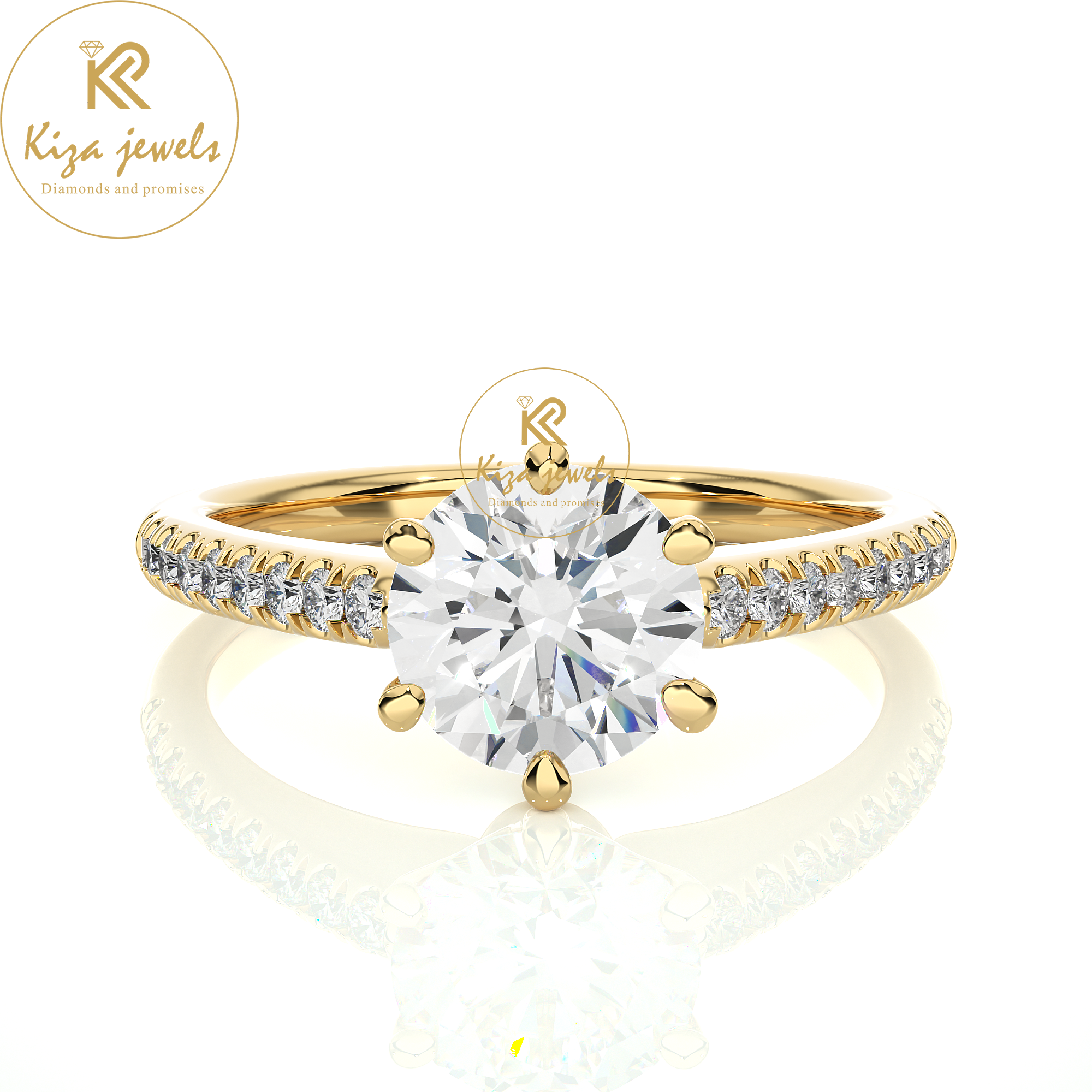 1.47 TDW Round Cut Women's Engagement Diamond Ring