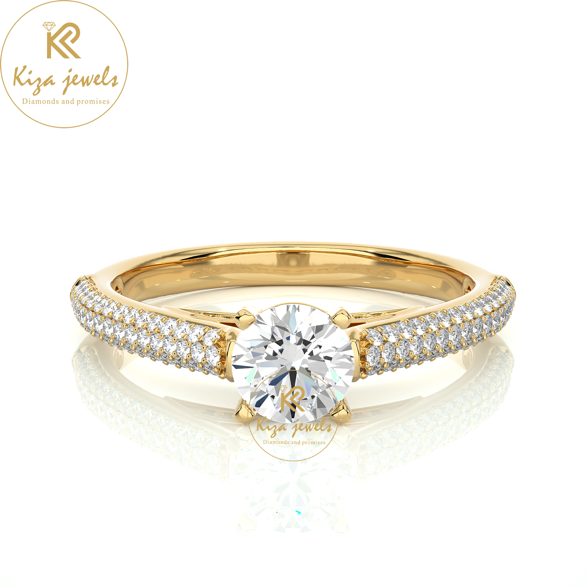 0.95 TDW Round Cut Women's Engagement Diamond Ring