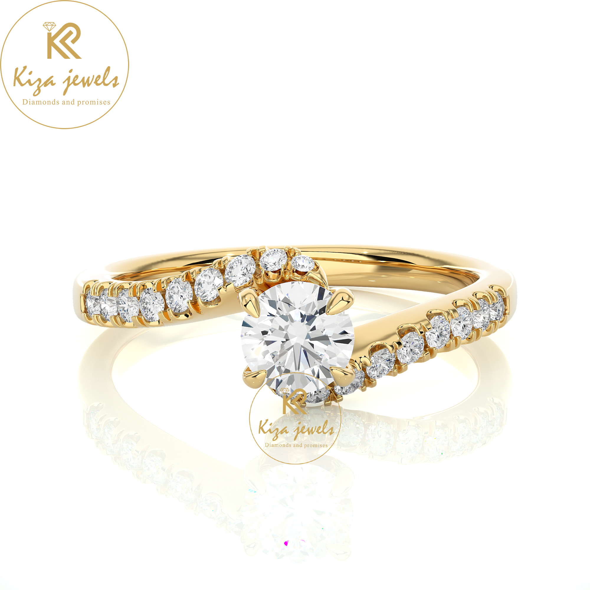 0.67 TDW Round Cut Women's Engagement Diamond Ring