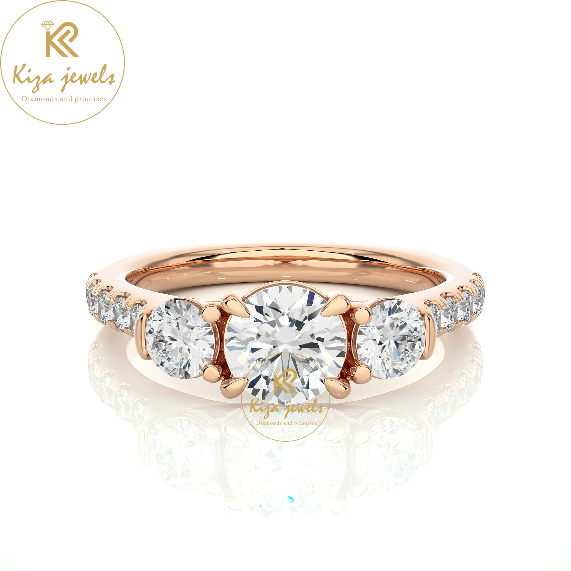 1.55 TDW Round Cut Women's Engagement Diamond Ring