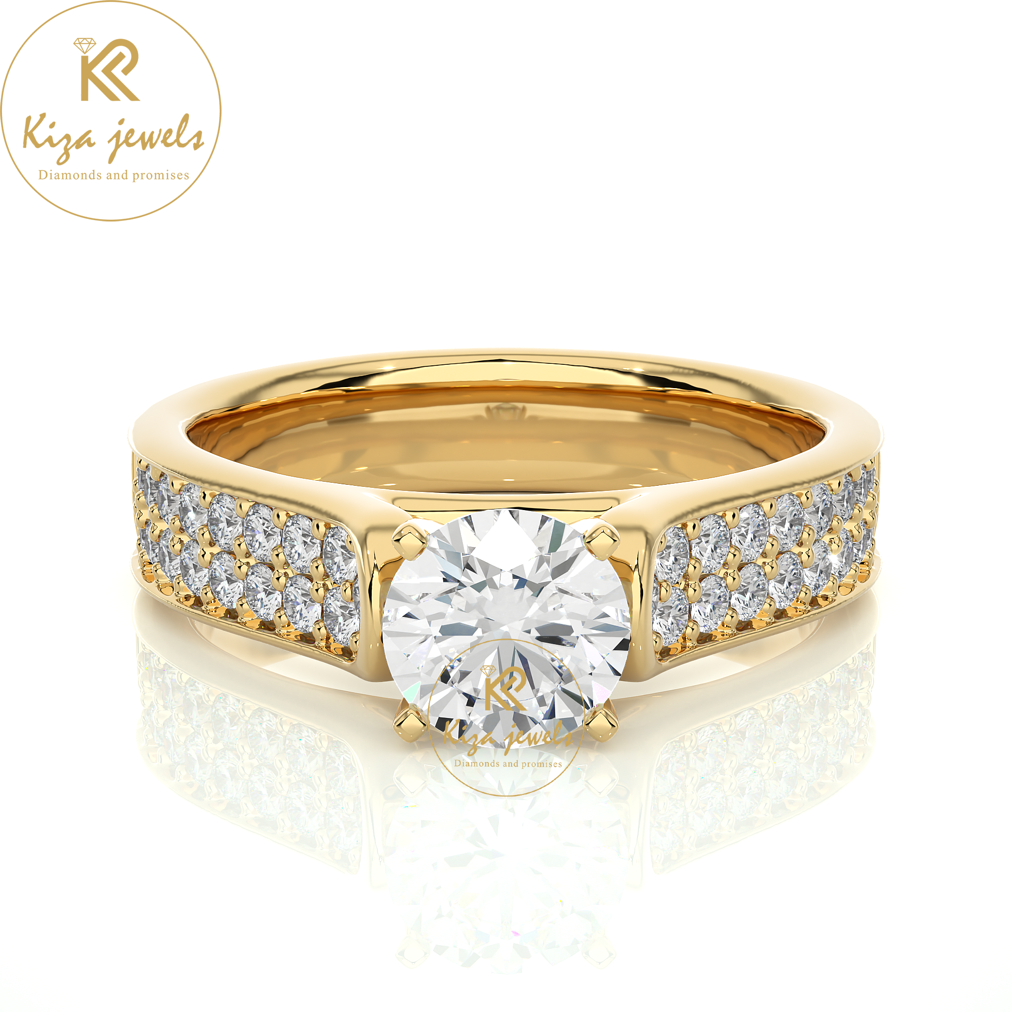 1.29 TDW Round Cut Women's Engagement Diamond Ring