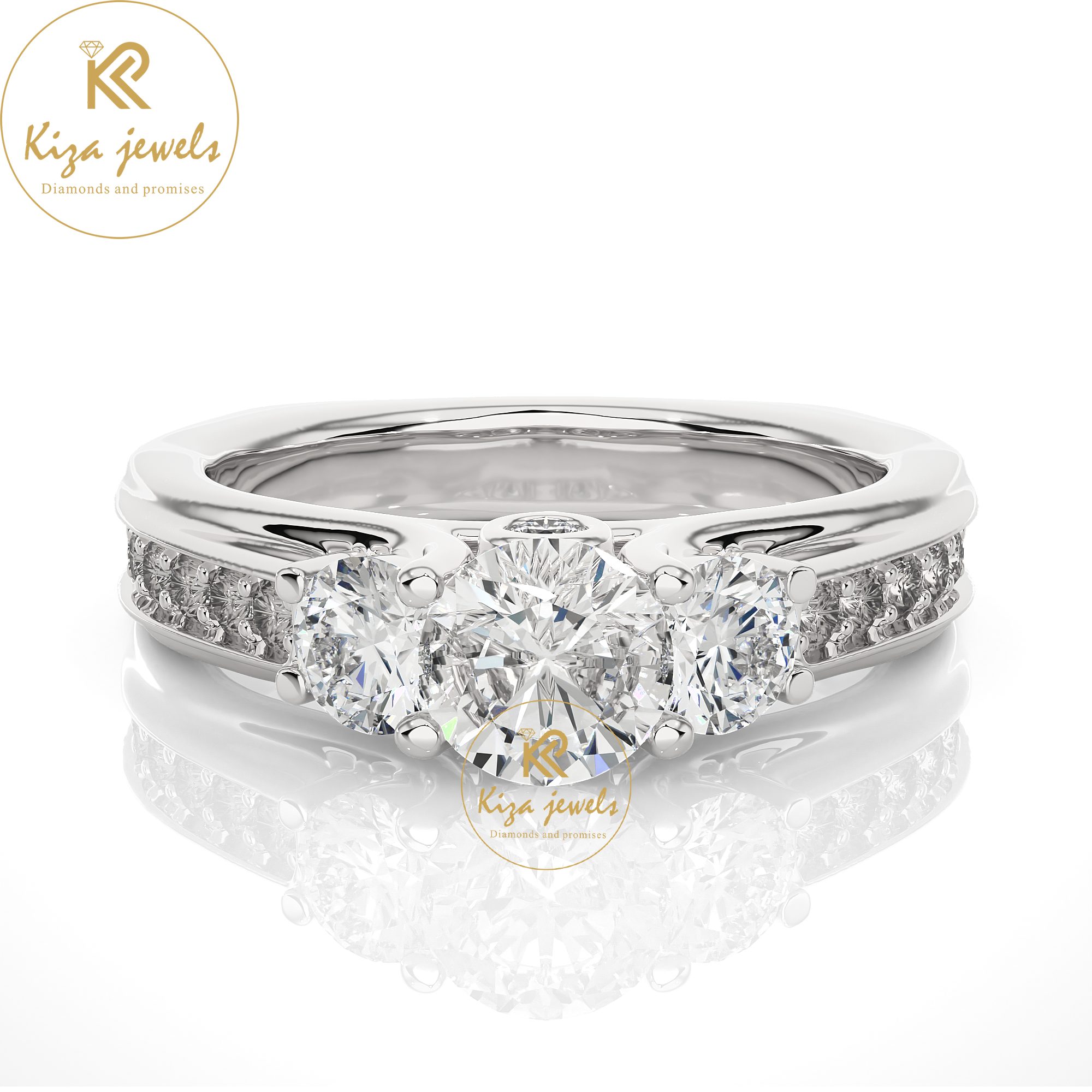 1.70 TDW Round Cut Women's Engagement Diamond Ring