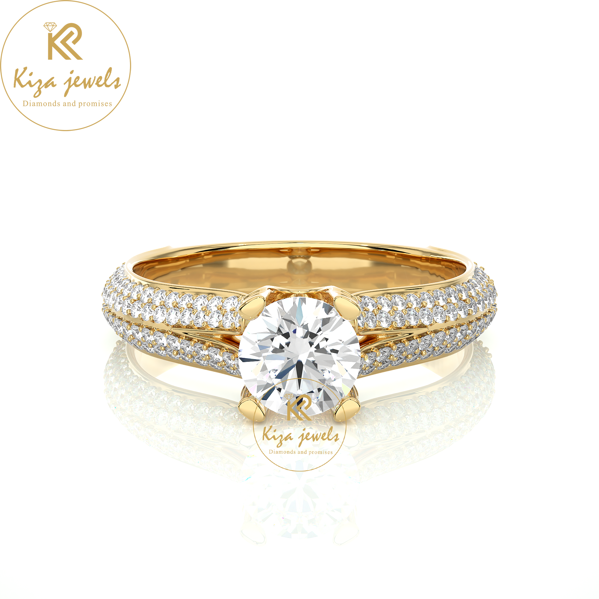 1.13 TDW Round Cut Women's Engagement Diamond Ring