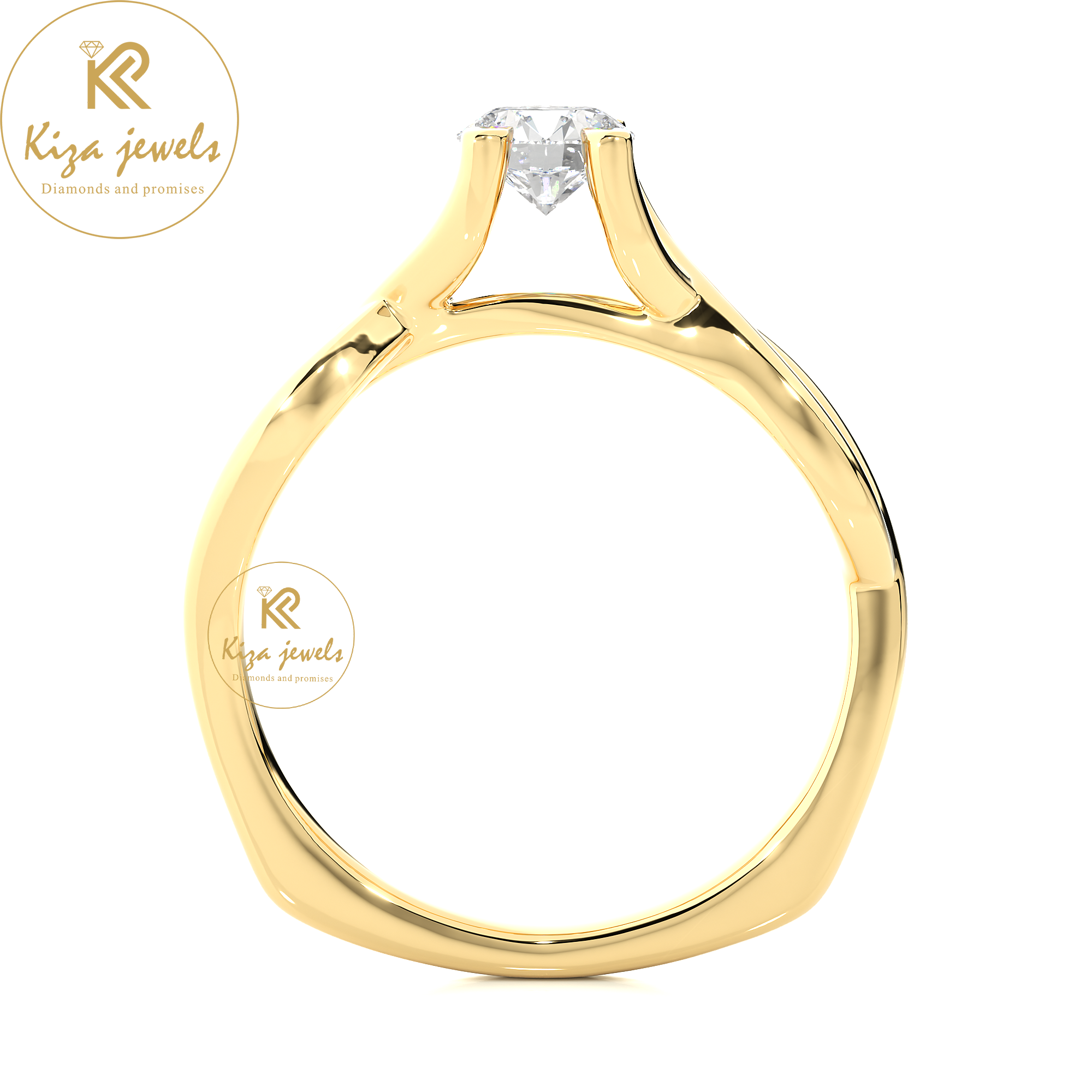 0.47 TDW Round Cut Diamond Women's Solitaire Ring