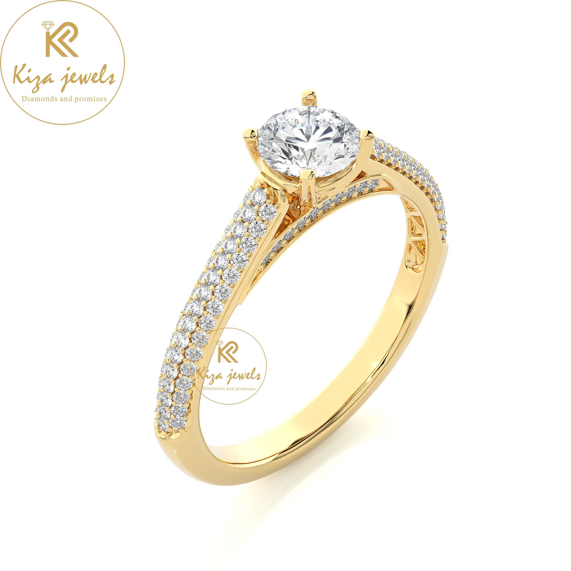 0.95 TDW Round Cut Women's Engagement Diamond Ring