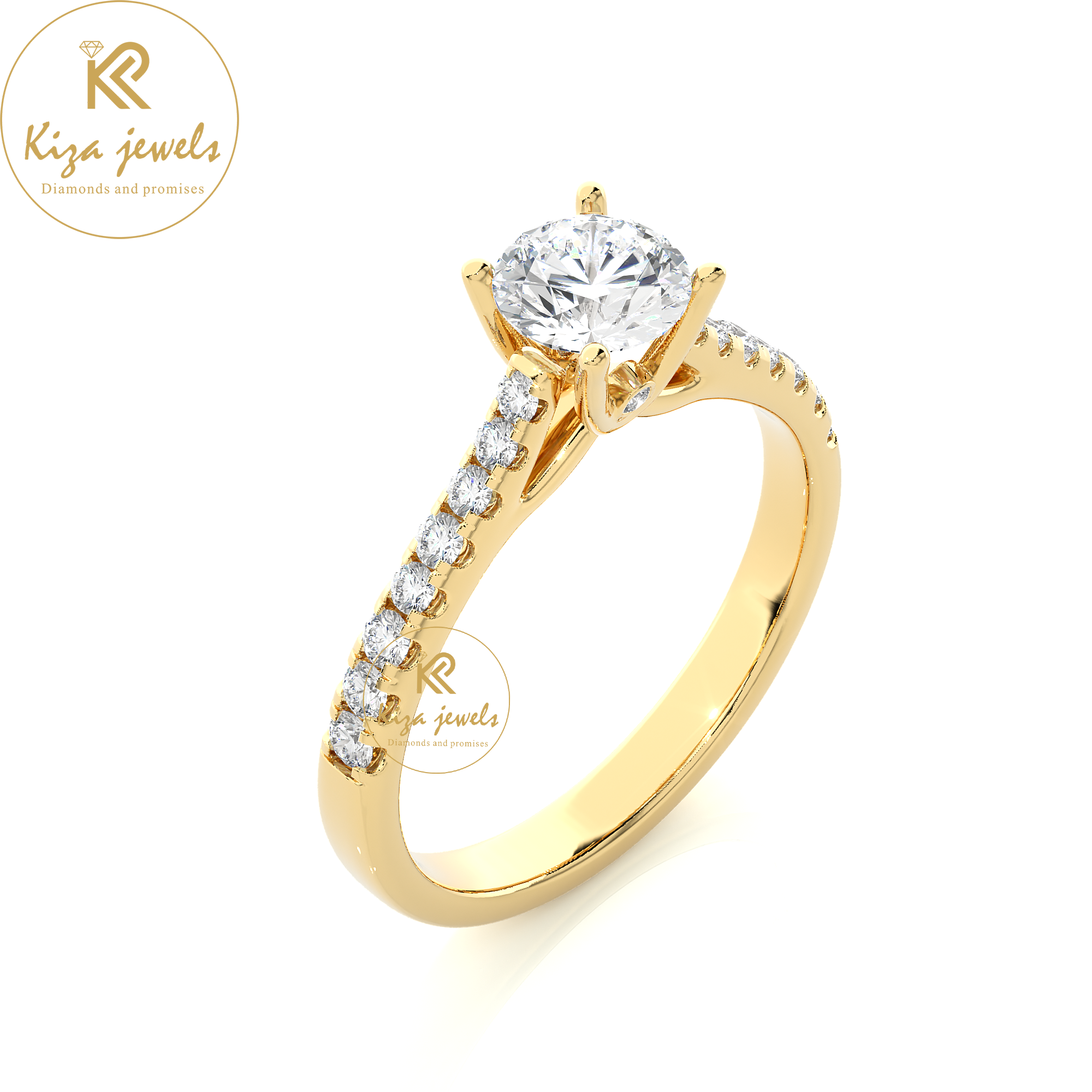 0.85 TDW Round Cut Women's Engagement Diamond Ring