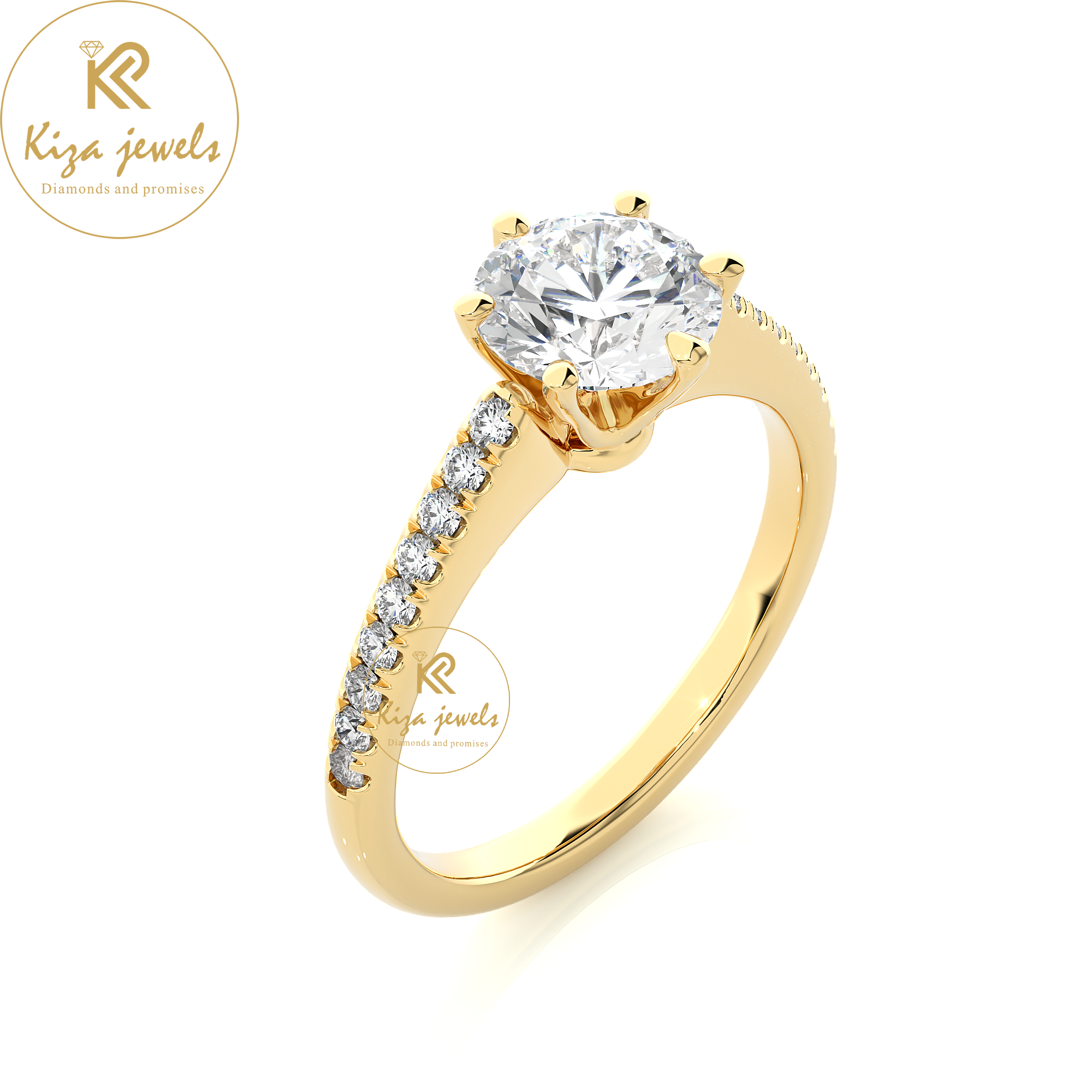 1.47 TDW Round Cut Women's Engagement Diamond Ring