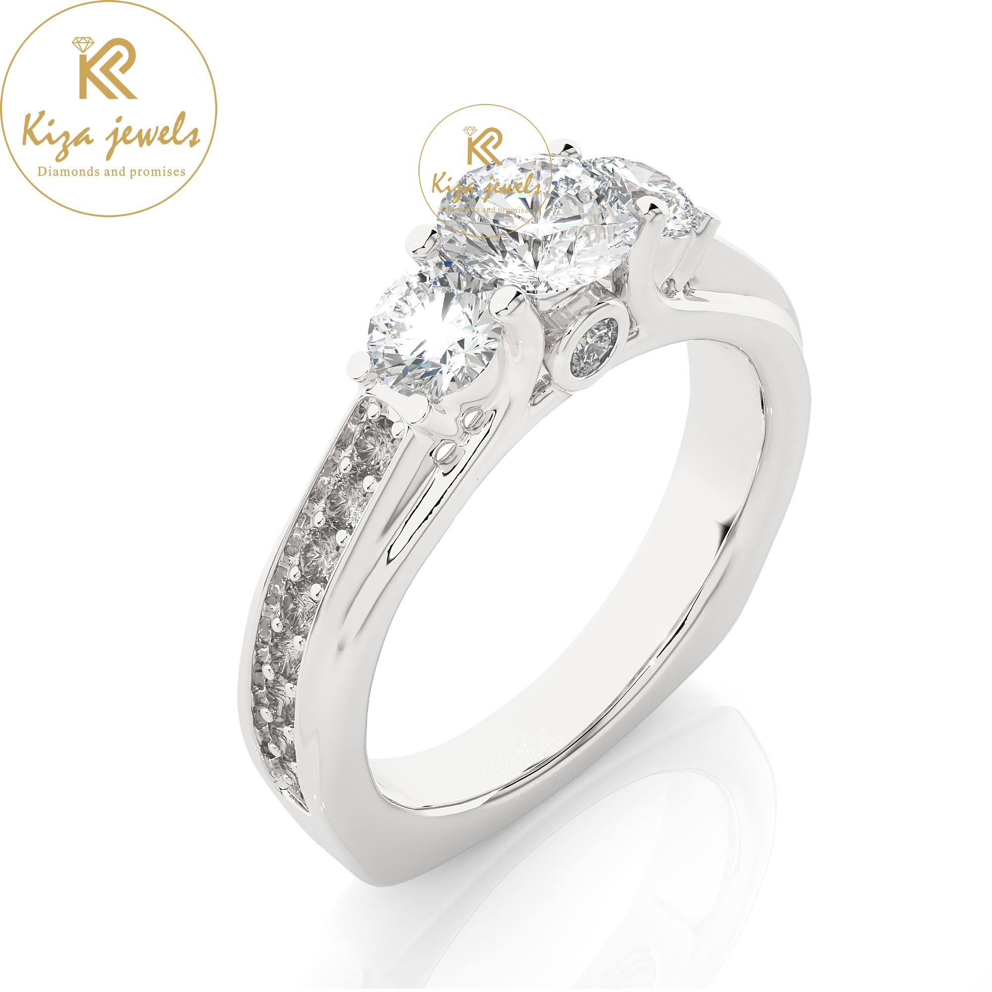 1.70 TDW Round Cut Women's Engagement Diamond Ring