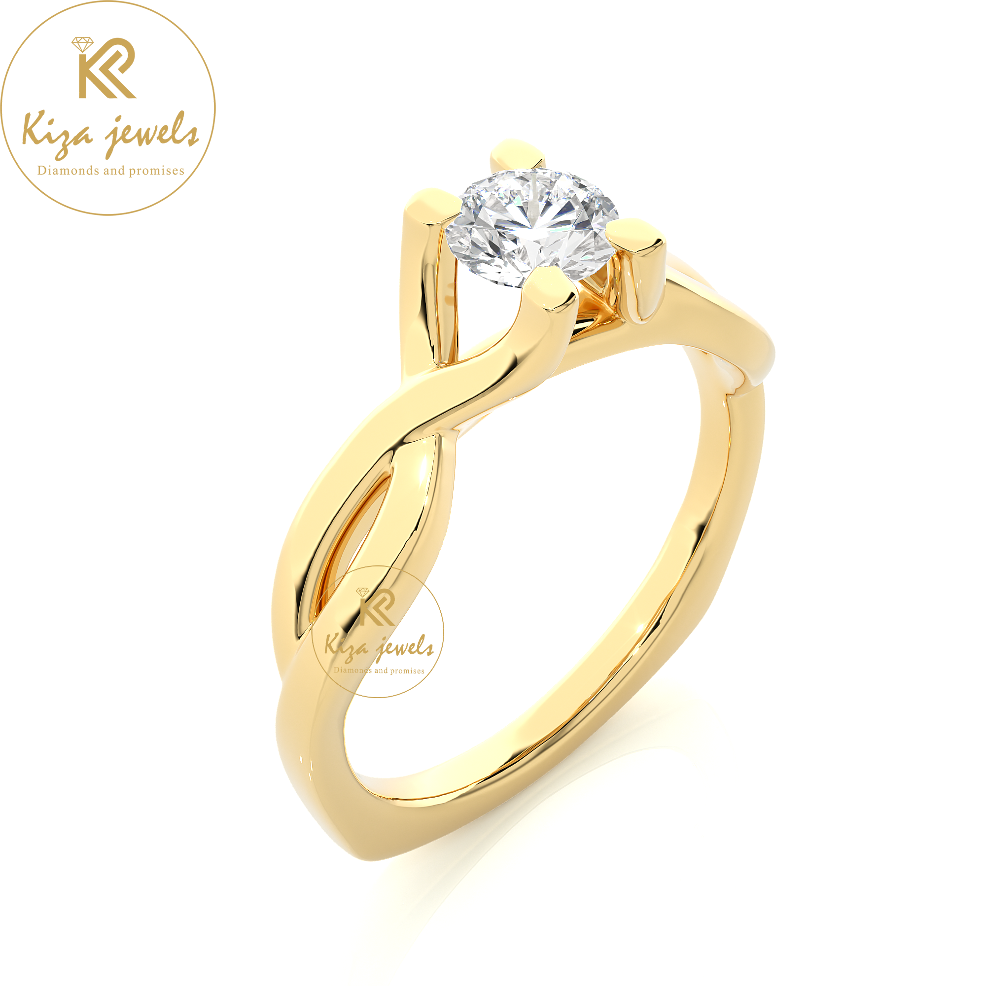 0.47 TDW Round Cut Diamond Women's Solitaire Ring