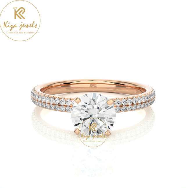1.14 TDW Round Cut Women's Engagement Diamond Ring