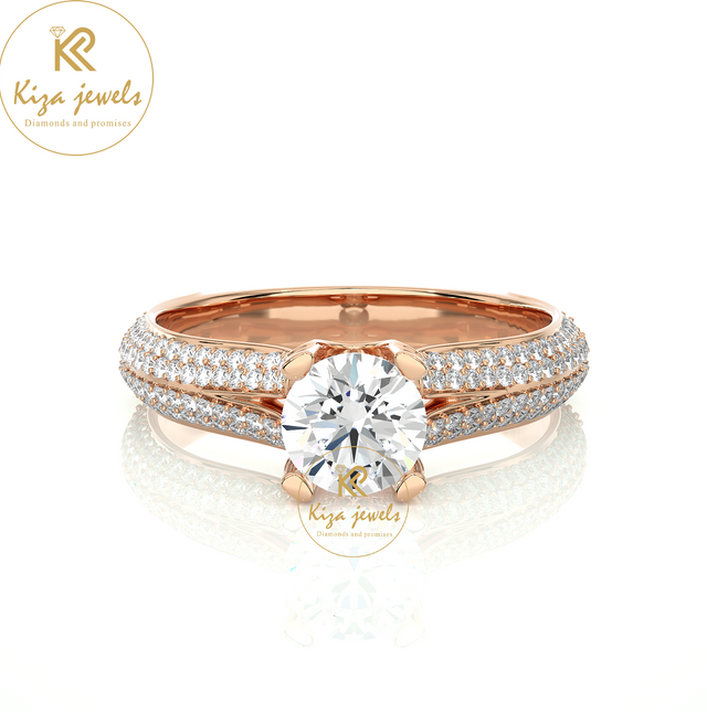 1.13 TDW Round Cut Women's Engagement Diamond Ring