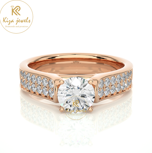 1.29 TDW Round Cut Women's Engagement Diamond Ring