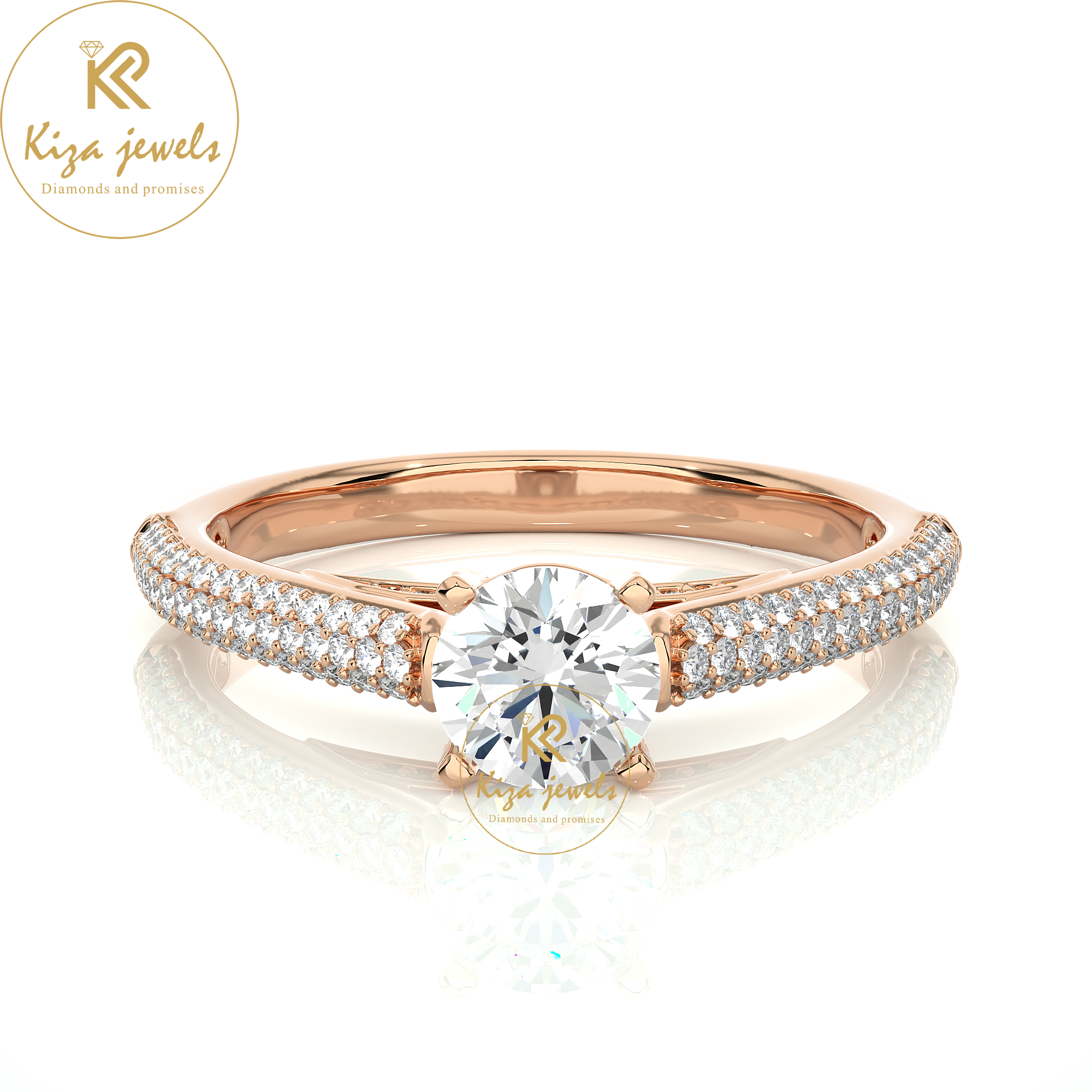 0.95 TDW Round Cut Women's Engagement Diamond Ring