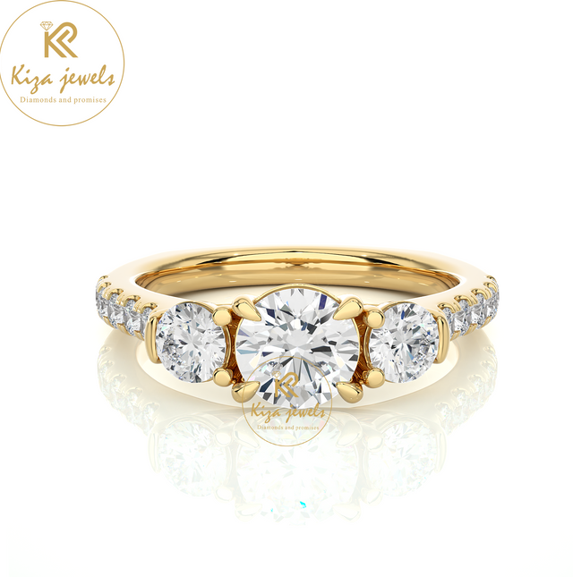 1.55 TDW Round Cut Women's Engagement Diamond Ring