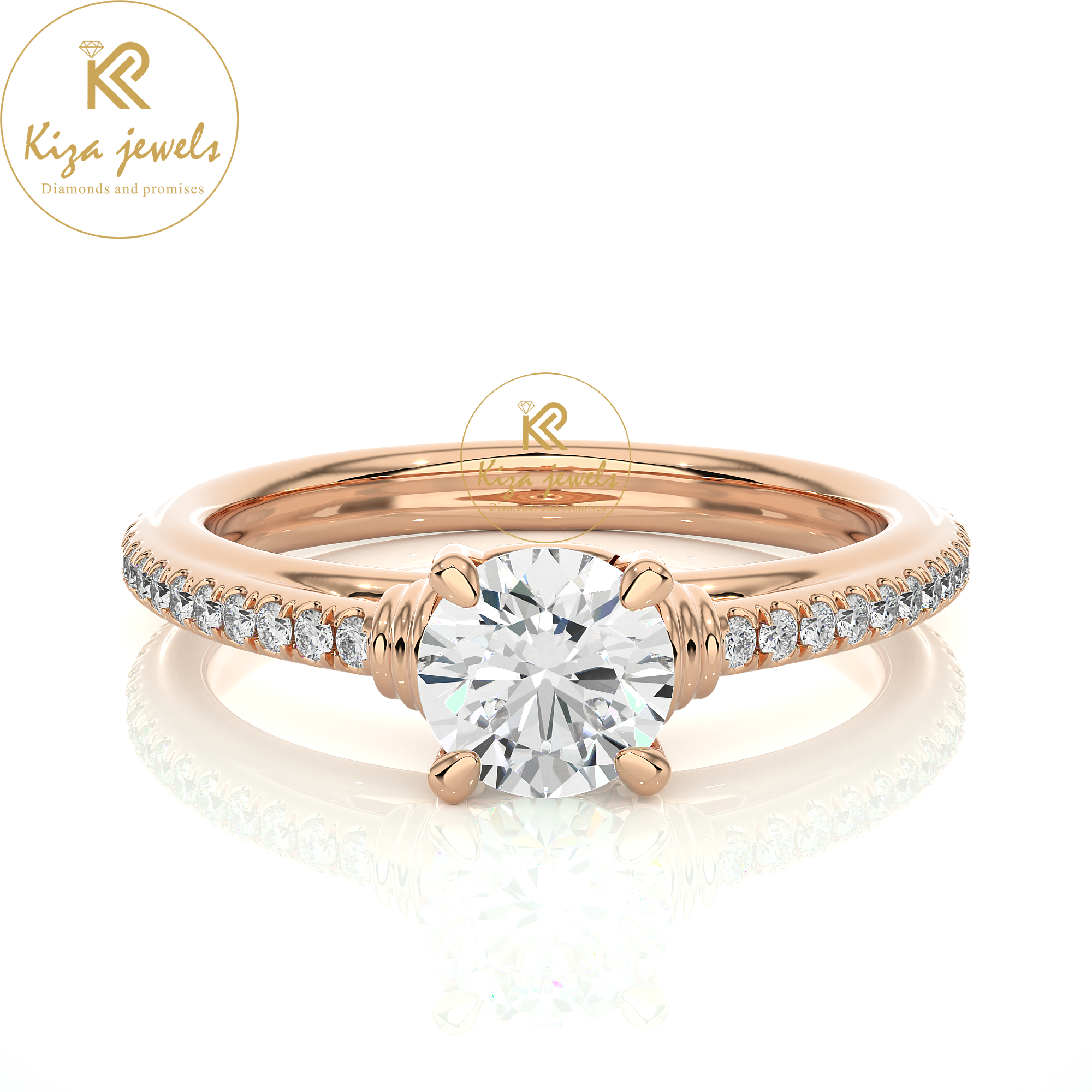 1.26 TDW Round Cut Women's Engagement Diamond Ring