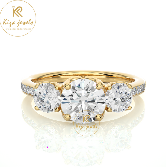 1.80 TDW Round Cut Women's Engagement Diamond Ring