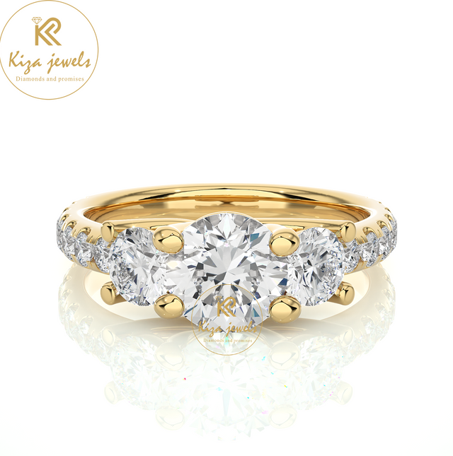 2.35 TDW Round Cut Women's Engagement Diamond Ring