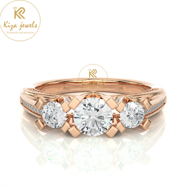 1.20 TDW Round Cut Women's Engagement Diamond Ring