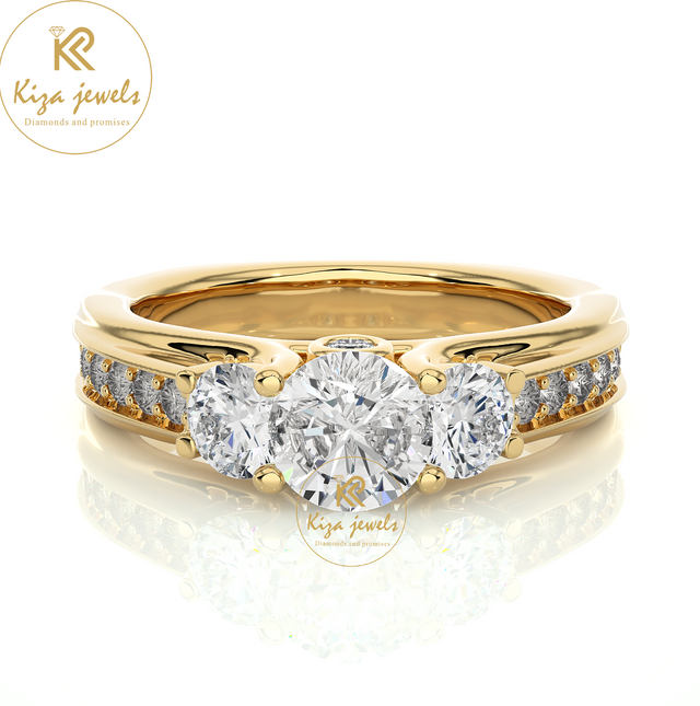 1.70 TDW Round Cut Women's Engagement Diamond Ring