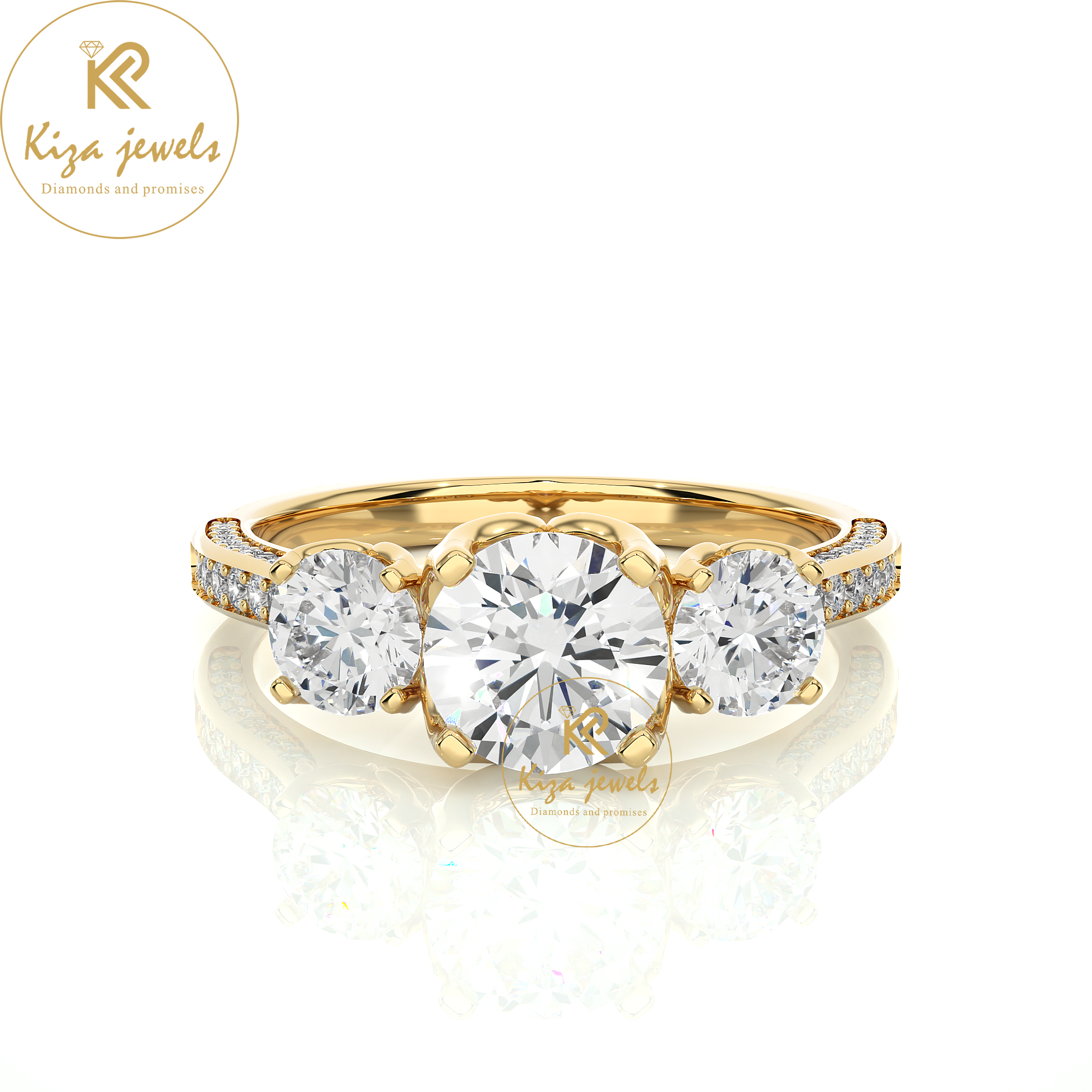 1.90 TDW Round Cut Women's Engagement Diamond Ring