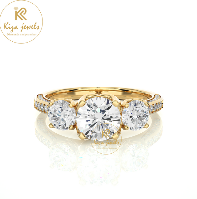 1.90 TDW Round Cut Women's Engagement Diamond Ring