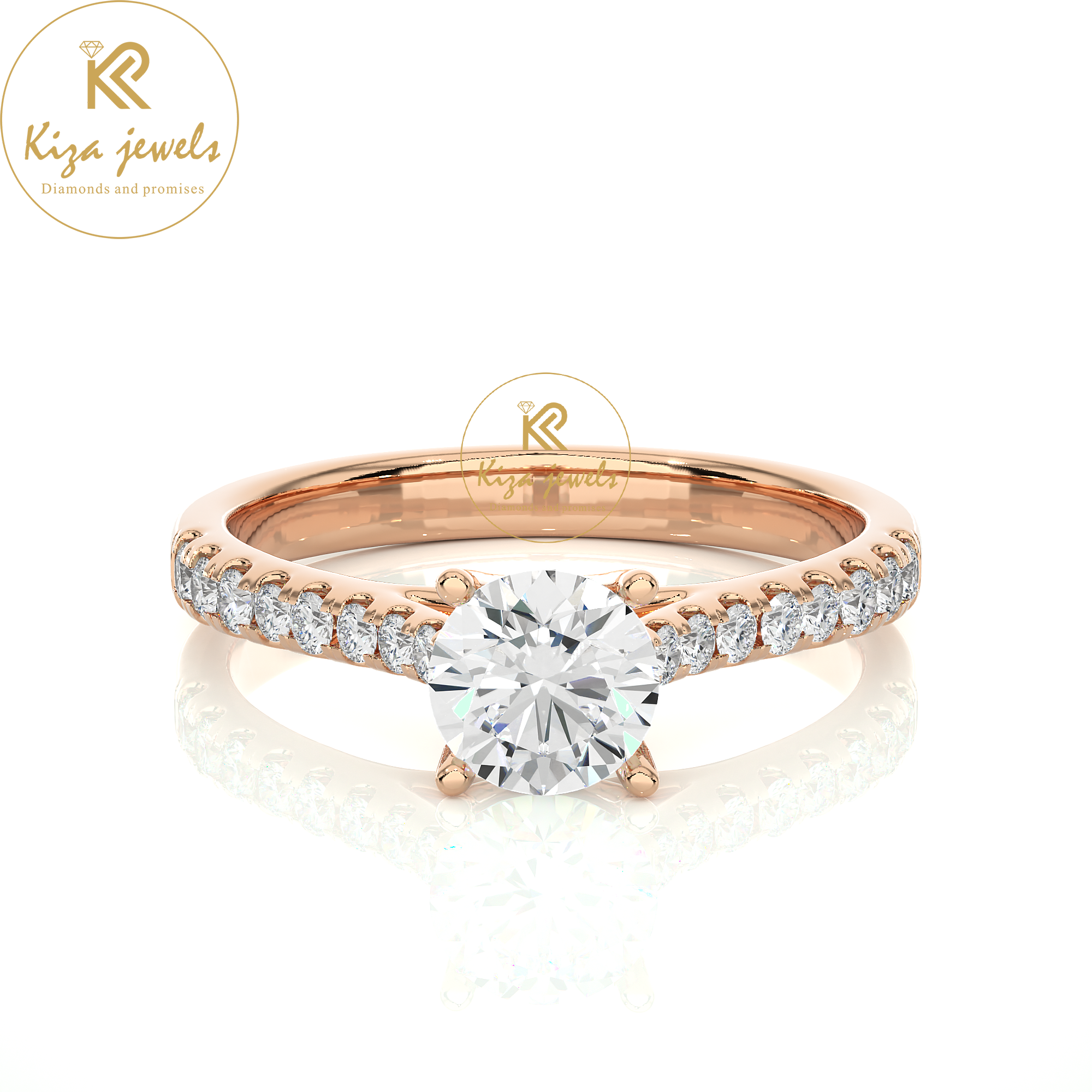 0.85 TDW Round Cut Women's Engagement Diamond Ring