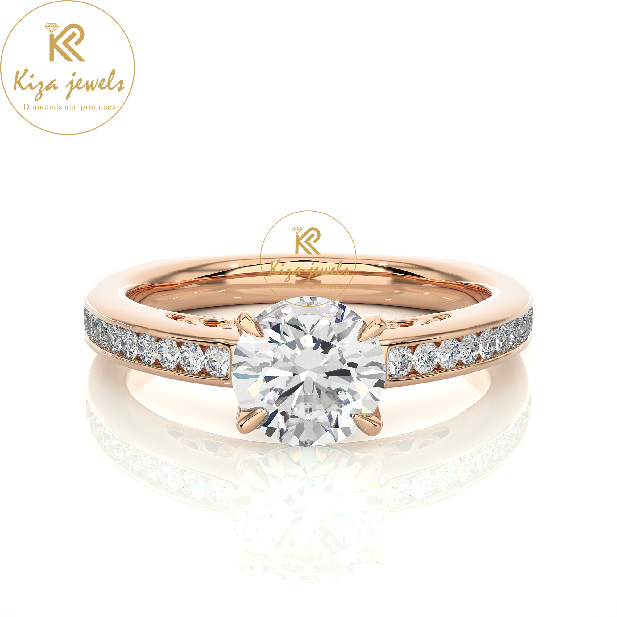 1.27 TDW Round Cut Women's Engagement Diamond Ring