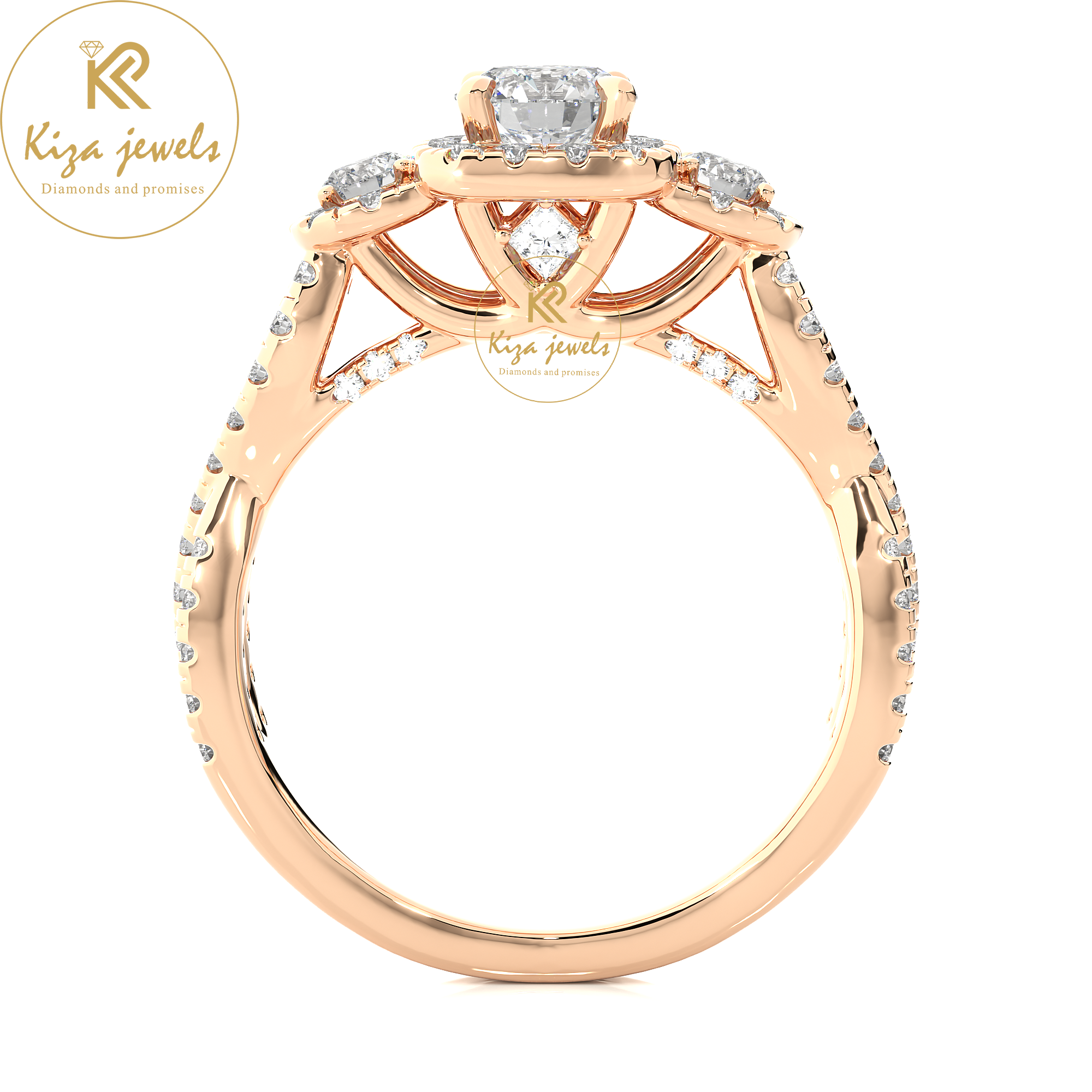 1.35 TDW Round Cut Women's Engagement Diamond Ring