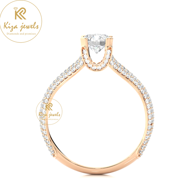 1.13 TDW Round Cut Women's Engagement Diamond Ring