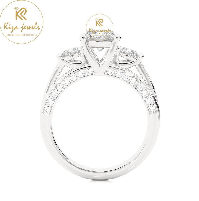 1.98 TDW Round Cut Women's Engagement Diamond Ring