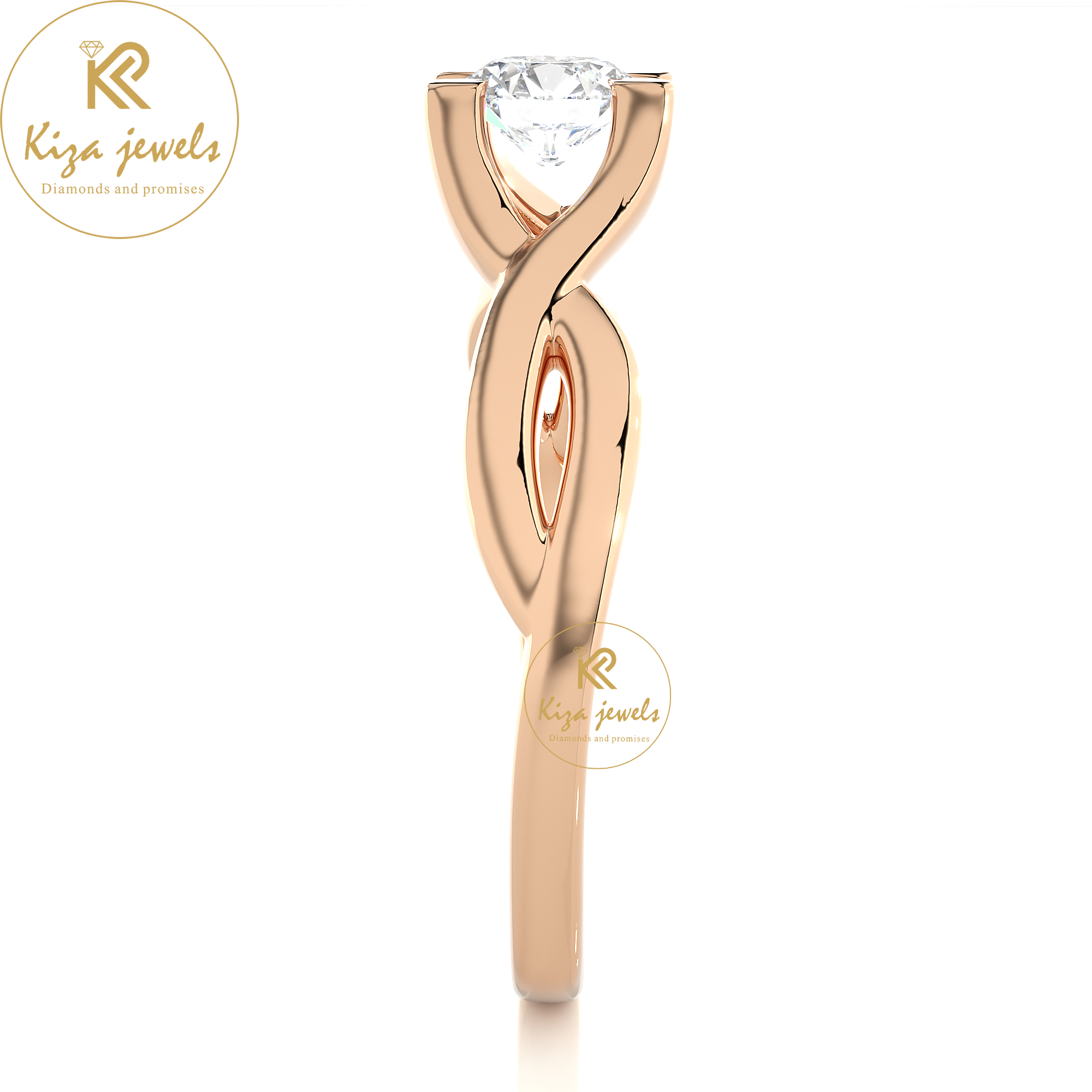 0.47 TDW Round Cut Diamond Women's Solitaire Ring